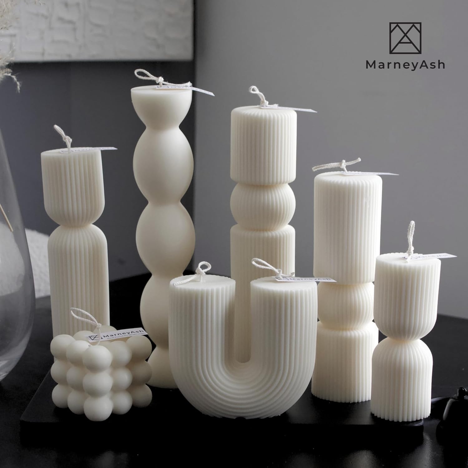 7Pc Large Pillar Candle Set Minimalist Decor