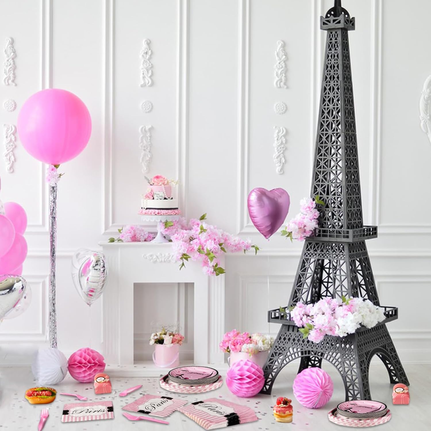 Grencian Paris Eiffel Tower Plates Party Set 24Pcs
