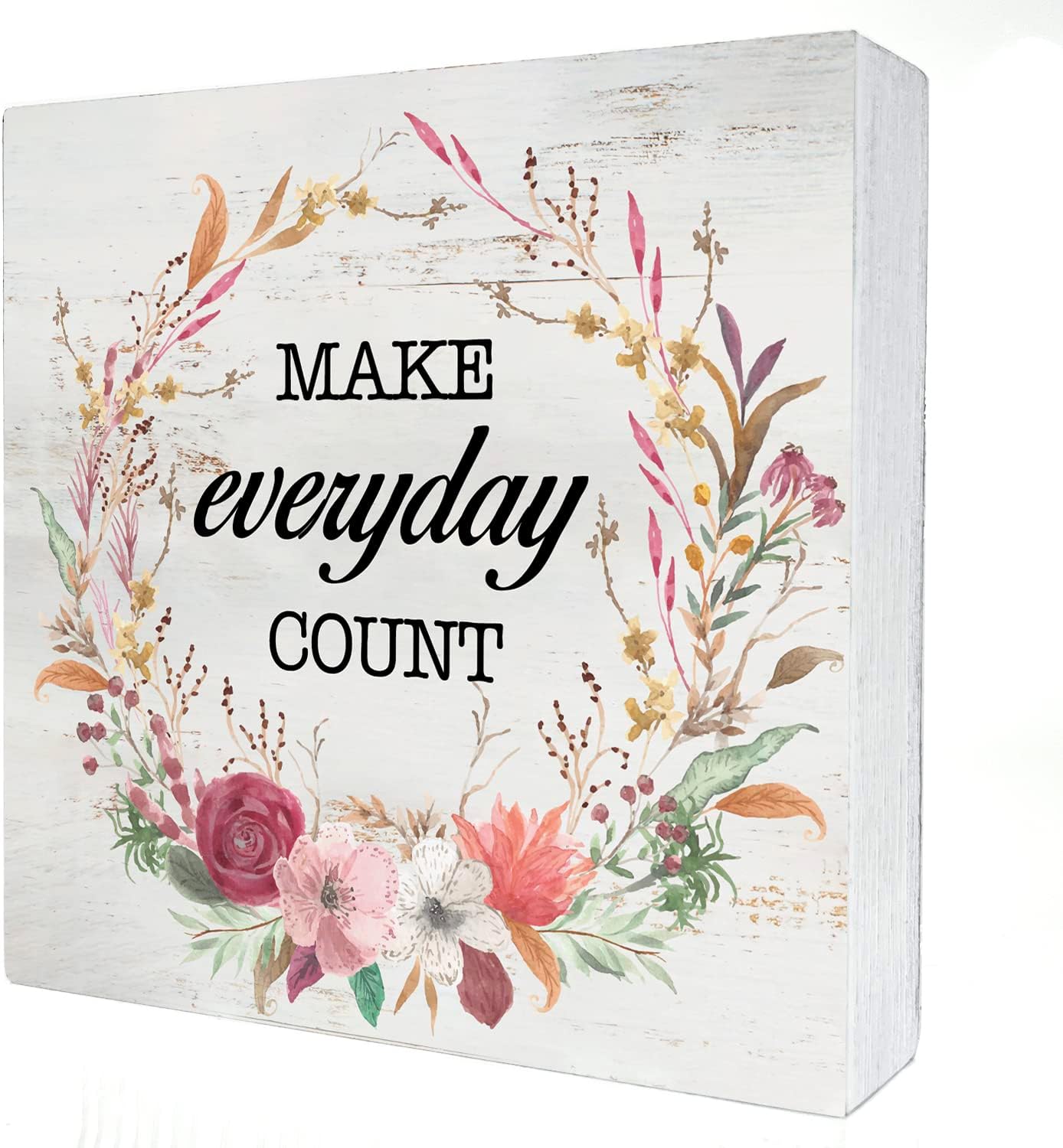Inspirational Make Everyday Count Wood Box Sign Decor