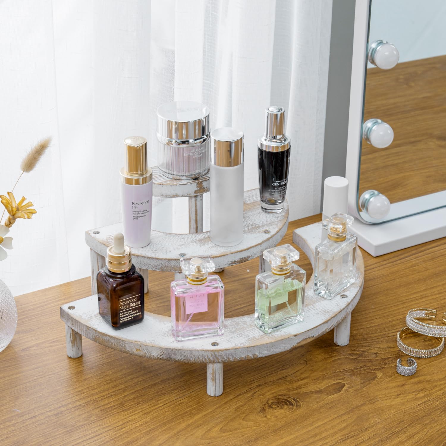 MyGift 3 Tier Wooden Display Stand Riser Set