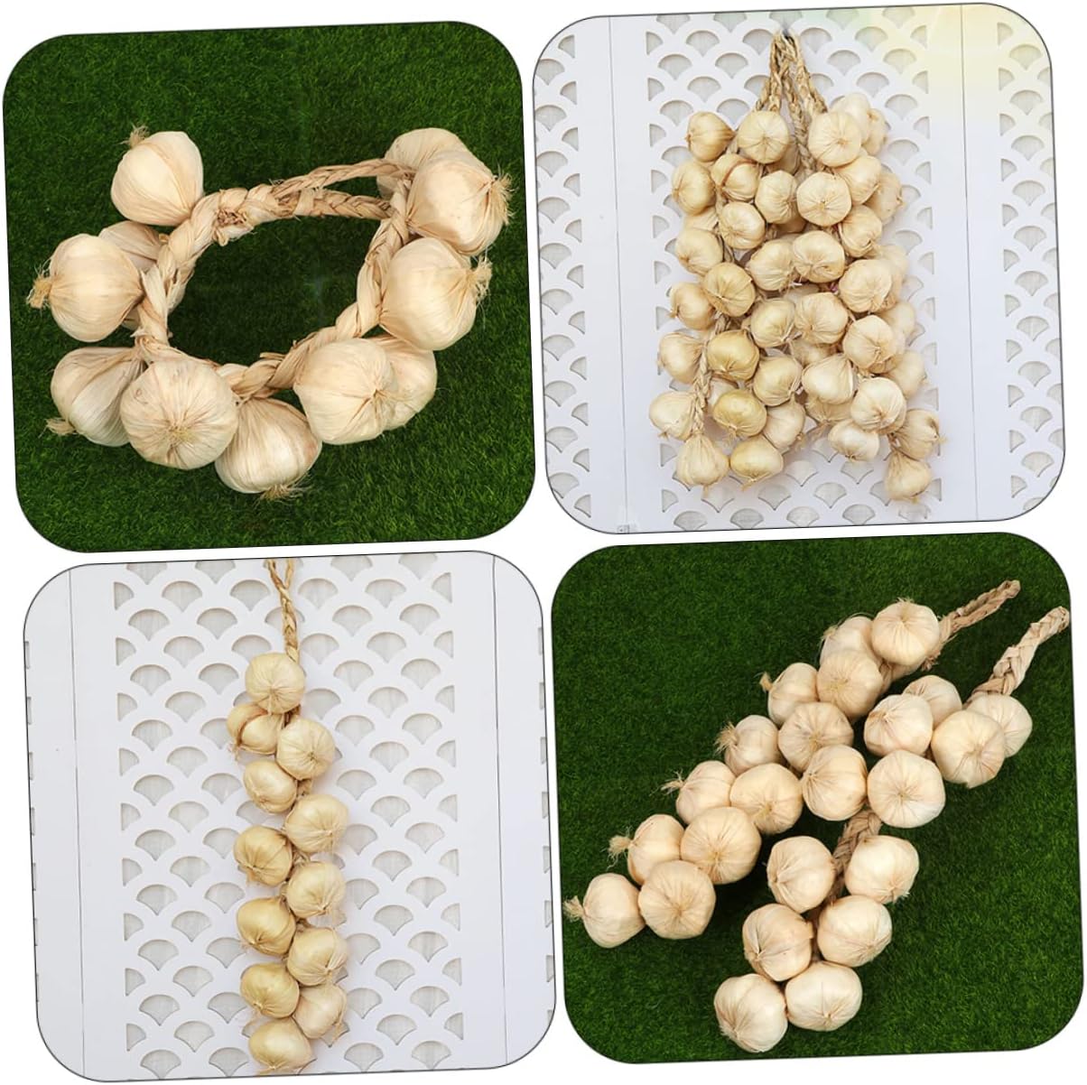 GLEAVI 2Pcs Realistic Fake Garlic Strings Decorative Props