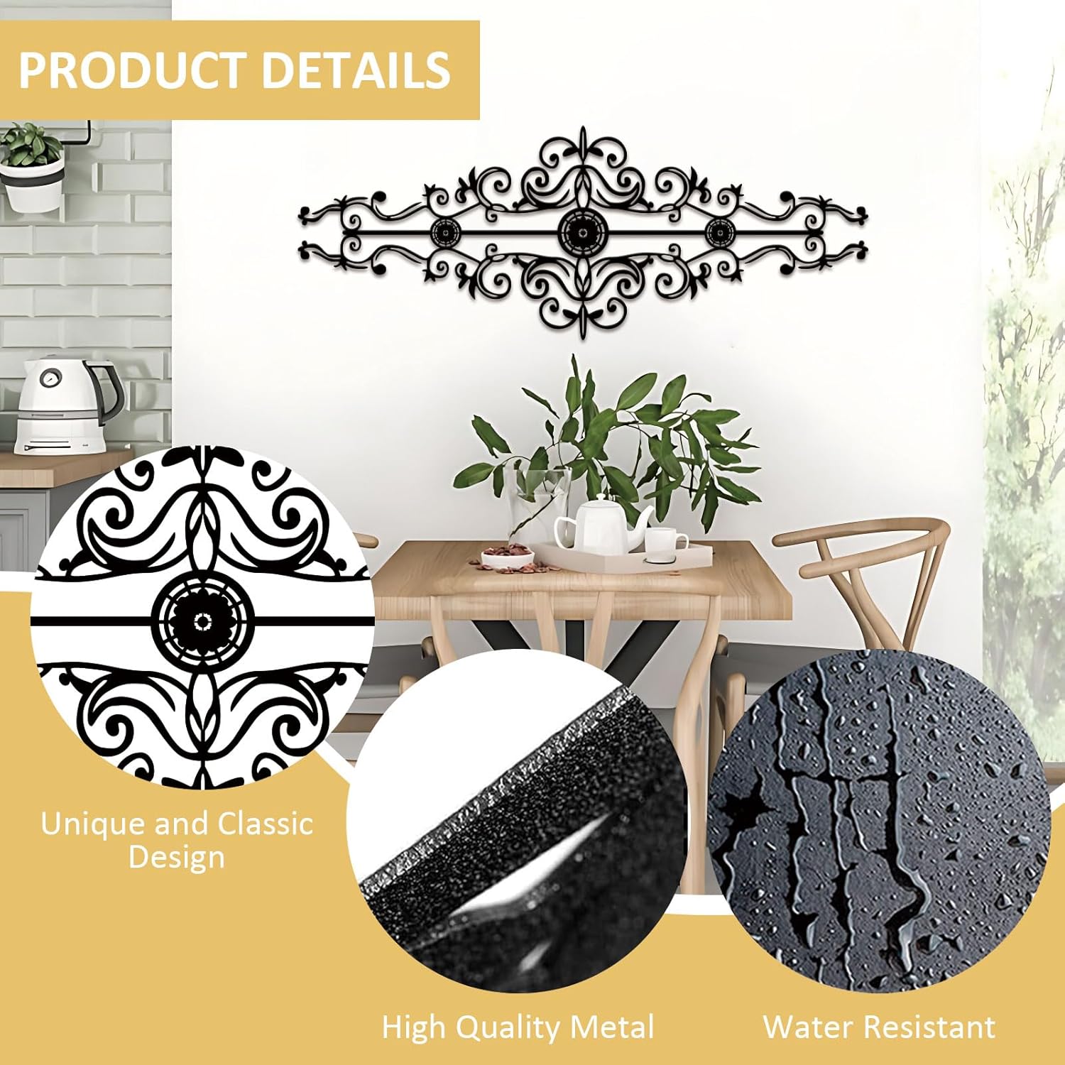 Estart Metal Scroll Wall Decor Rustic Iron Medallion
