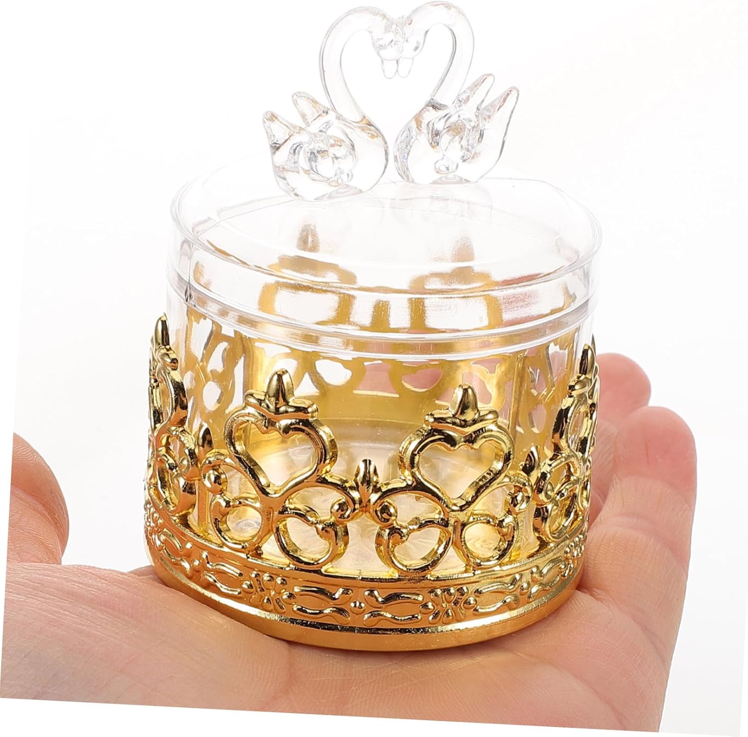 Unomor 12Pcs Clear Swan Candy Holder Party Favors Box