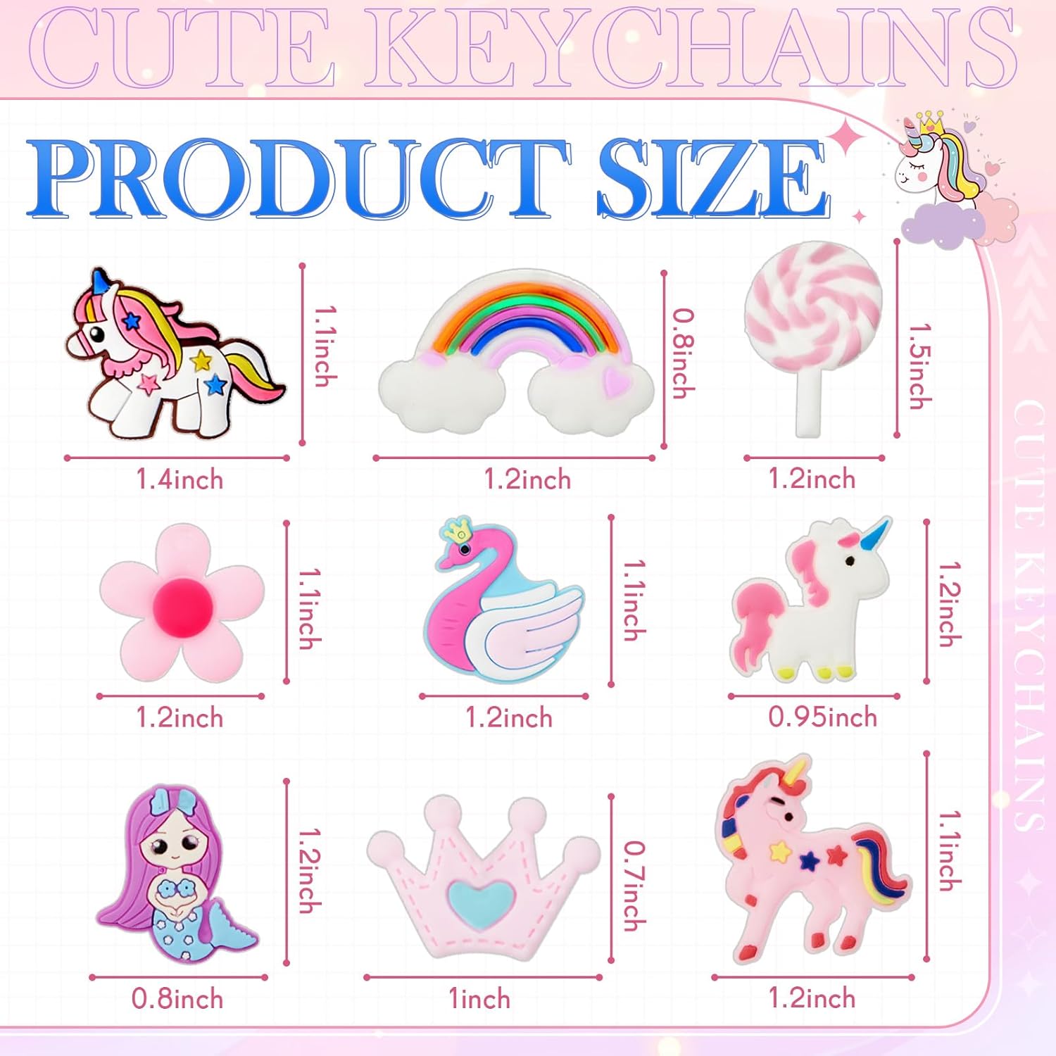 Batiyeer 36 Pack Cute Keychains for Parties and Gifts