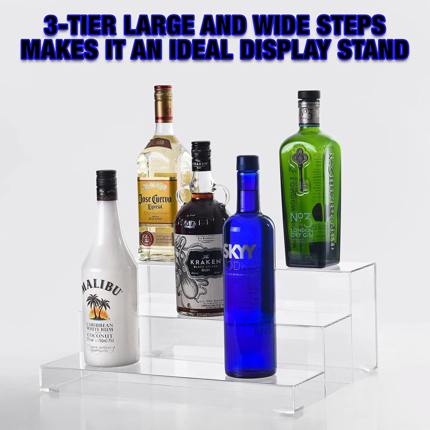 3-Tier Assembled Back Bar Bottle Rack Display Stand