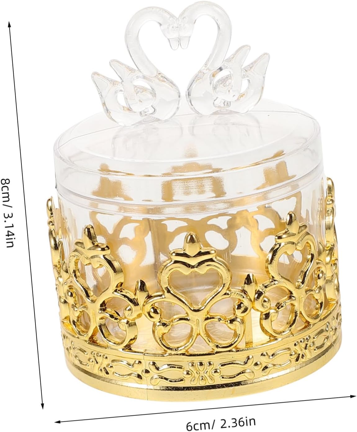 Unomor 12Pcs Clear Swan Candy Holder Party Favors Box