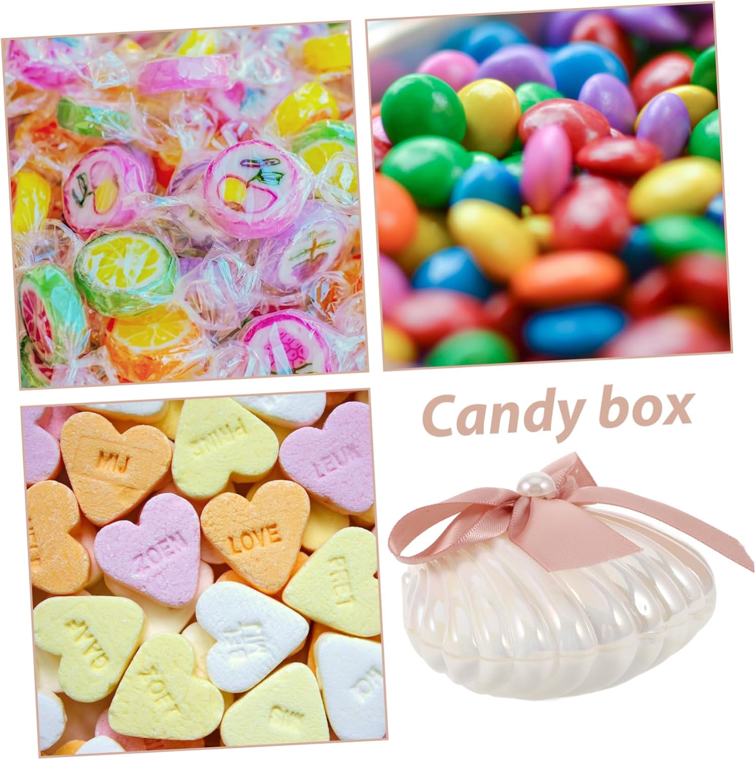 PRETYZOOM 12pcs Seashell Candy Boxes with Ribbons for Weddings and Parties