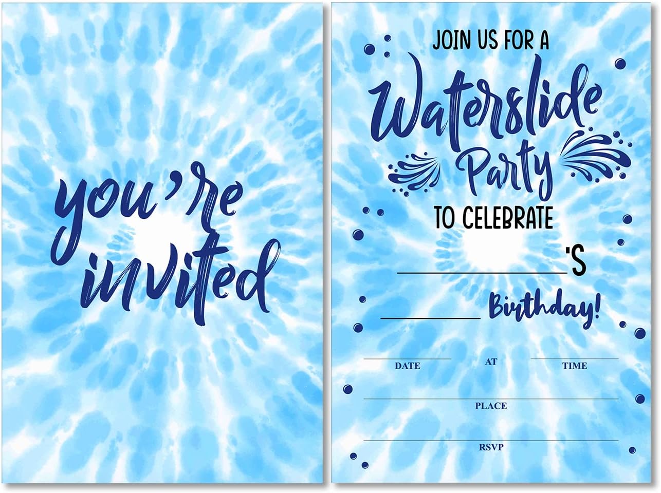 Soiceu Water Slide Birthday Invites with Envelopes Set of 20 for Boys