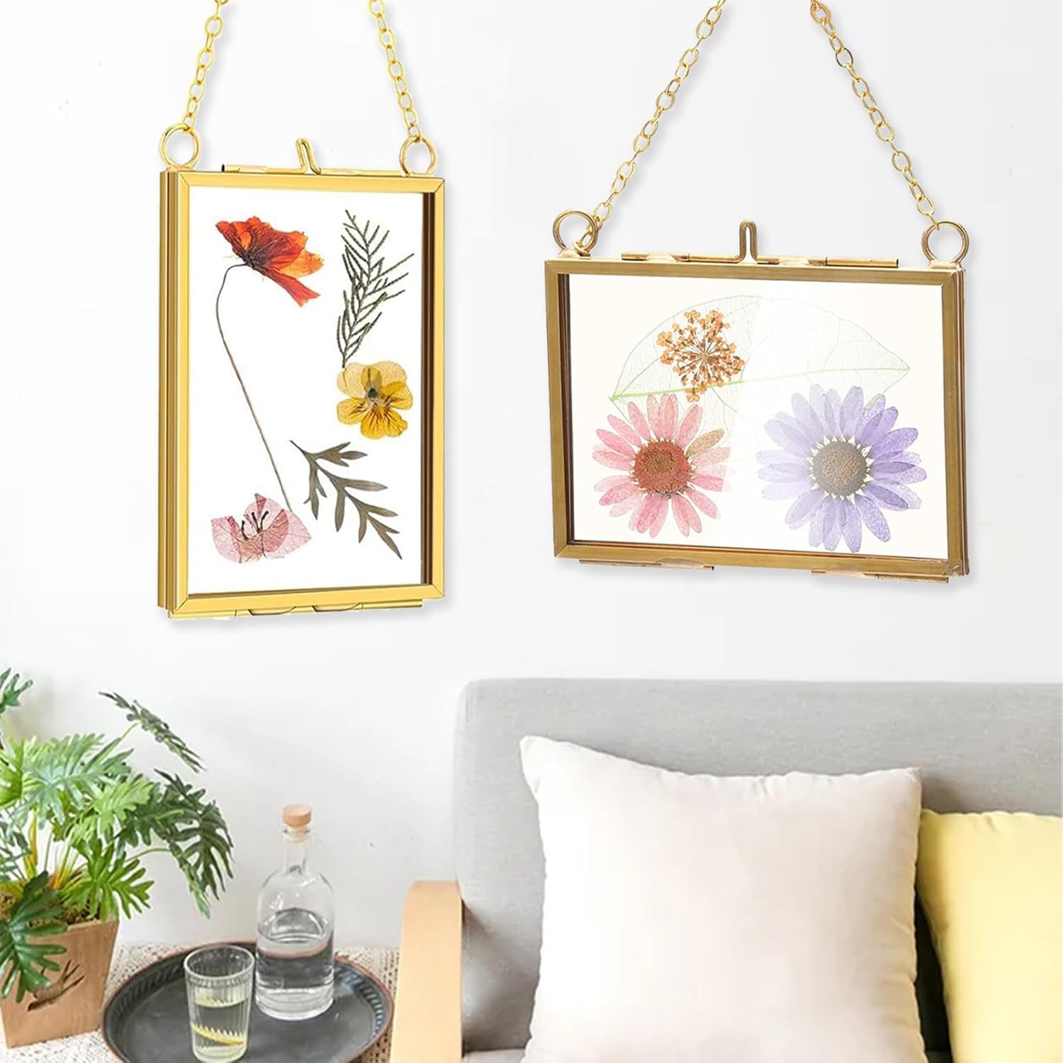 Belupai 2pcs Glass Pressed Flower Frames