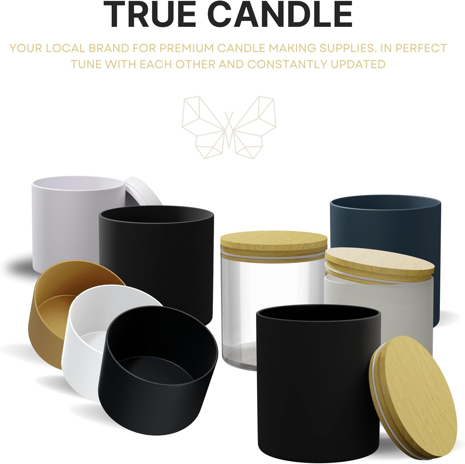 True Candle Tins 12 Pack 16 Oz Matte White Tall