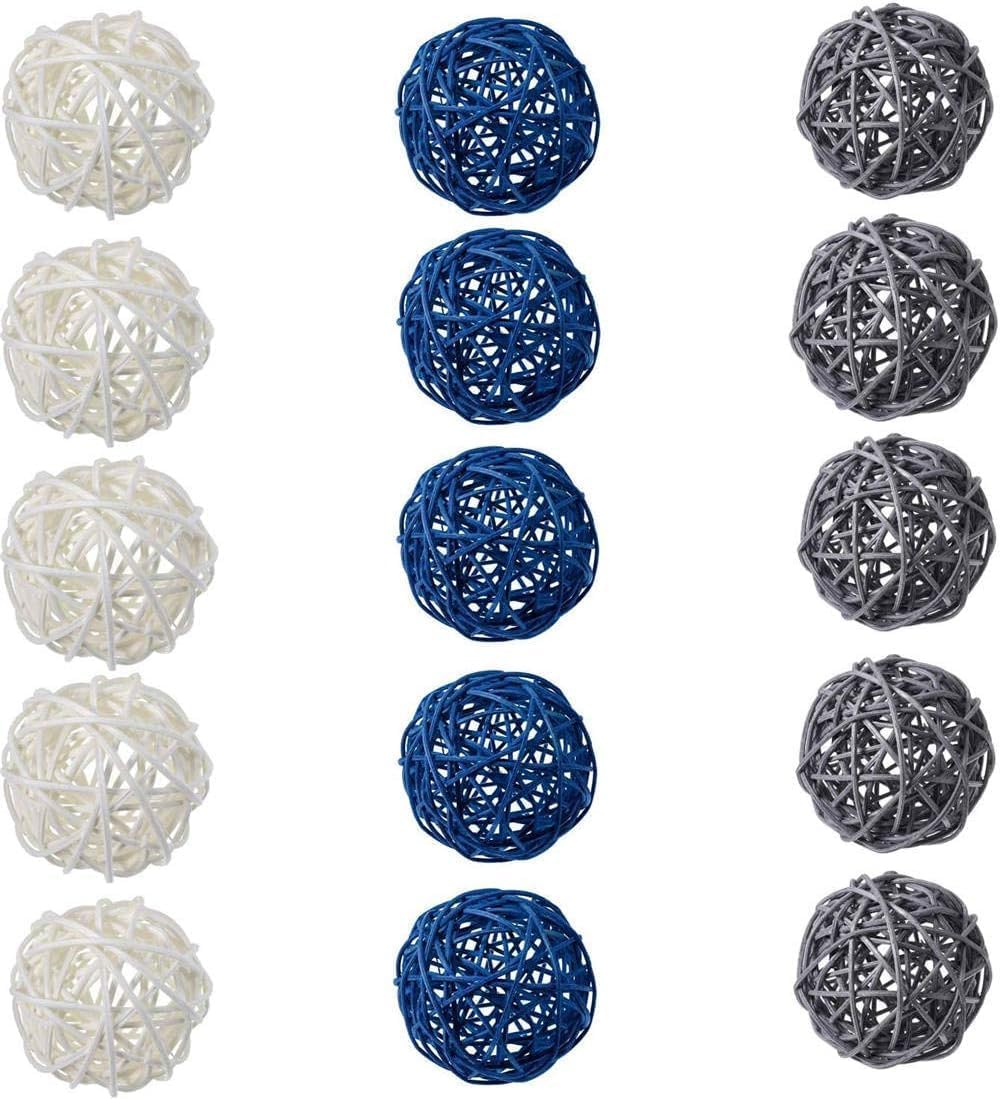 24 Pcs Wicker Rattan Decorative Balls Set