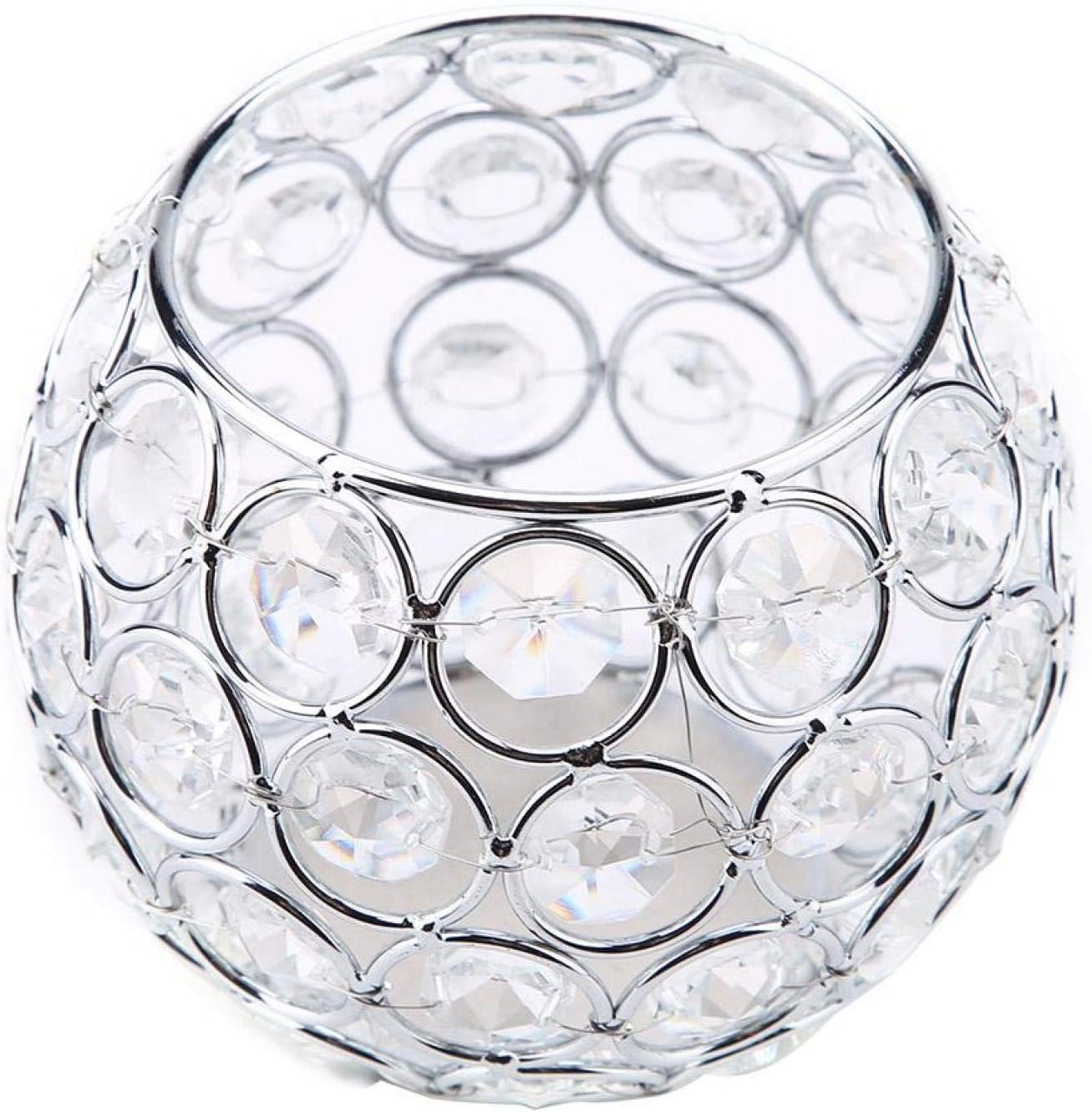 Crystal Candle Holder Round Bowl Tabletop Decor
