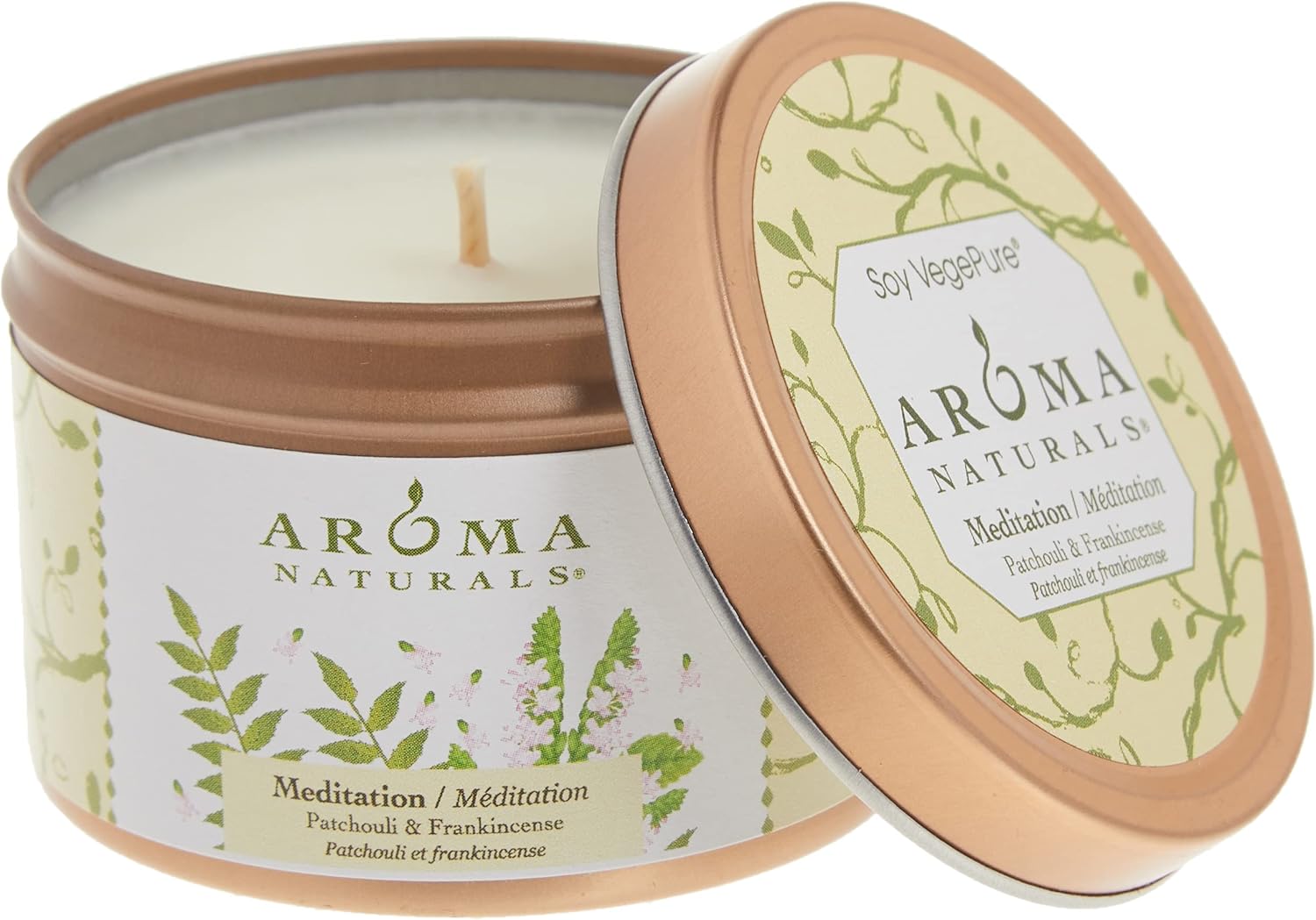 Aroma Naturals Patchouli Frankincense Soy Candle Meditation 2 Count