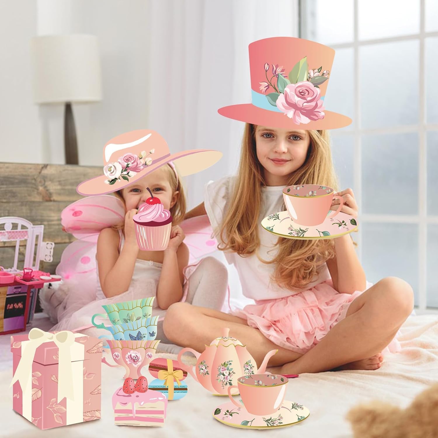 25Pcs Tea Time Photo Booth Props with Stick