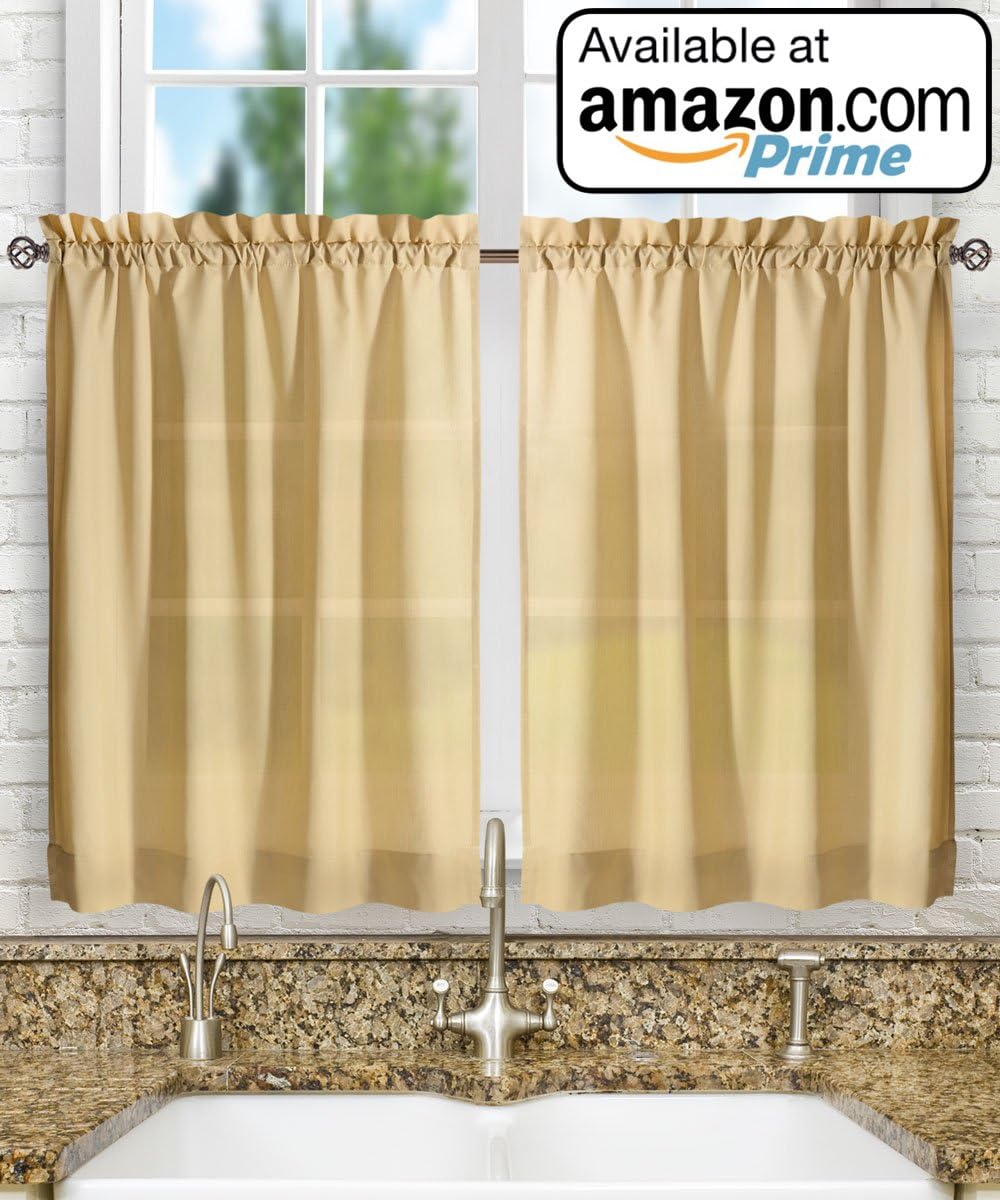 Simple Comfort Ellis Curtain Stacey Valance 54x13 Inch Almond
