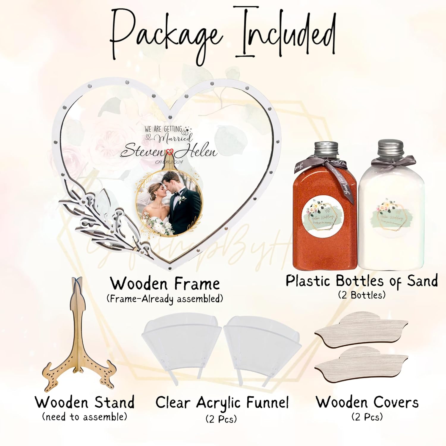 Wedding Unity Sand Ceremony Set Heart 3