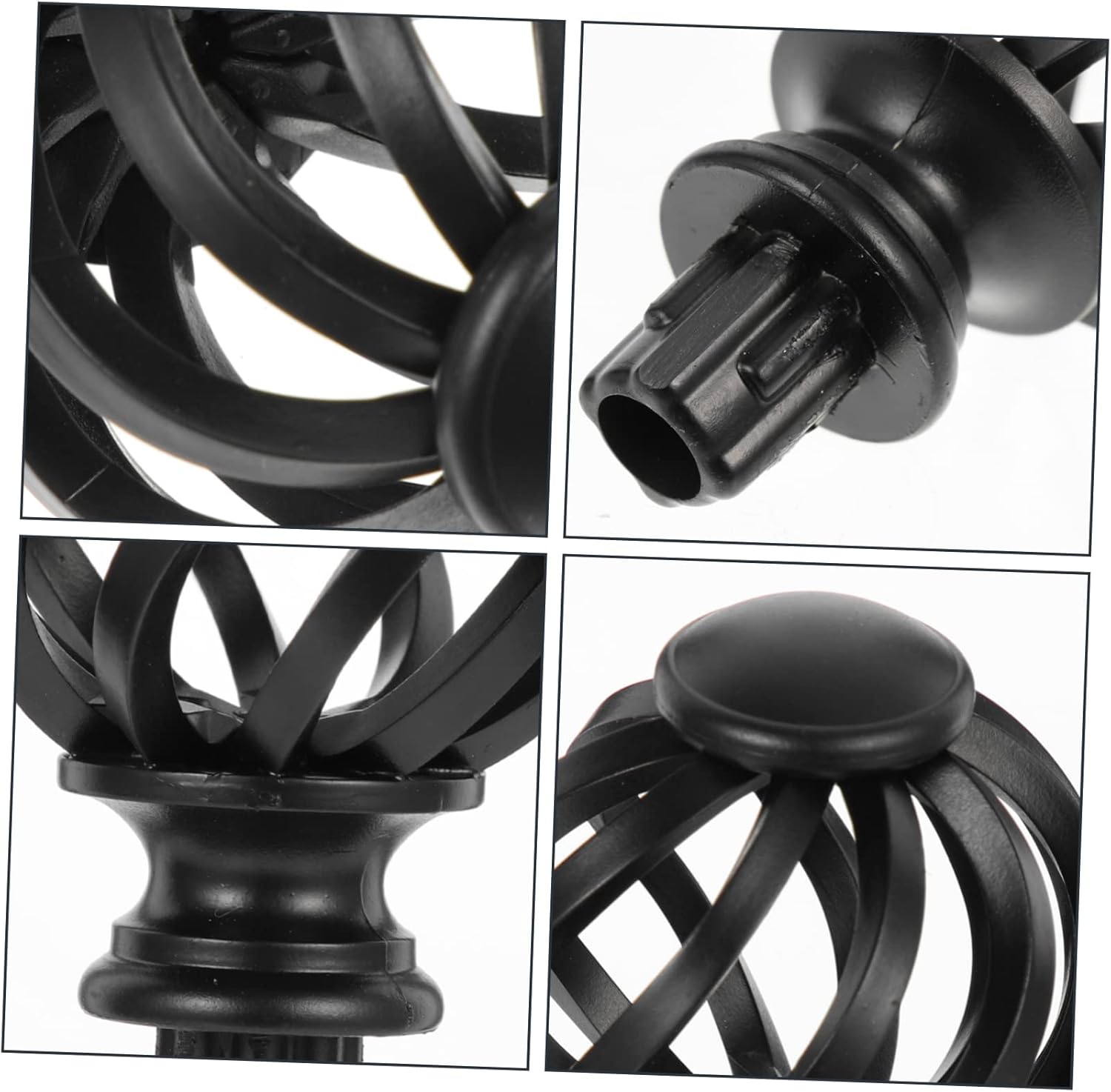 ABOOFAN 2pcs Crystal Plastic Curtain Rod Ends