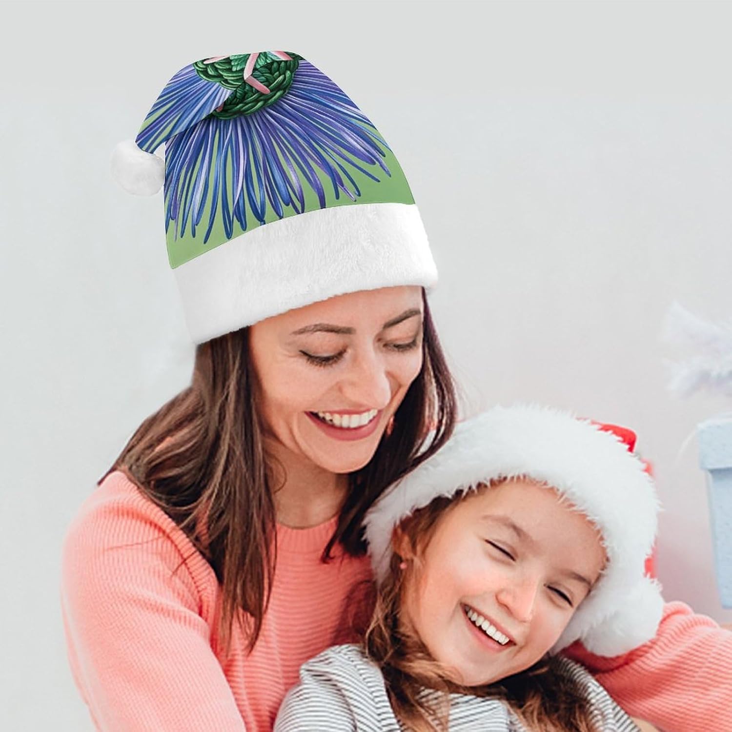 Modern Cloverleaf Santa Hat Christmas Party Hat