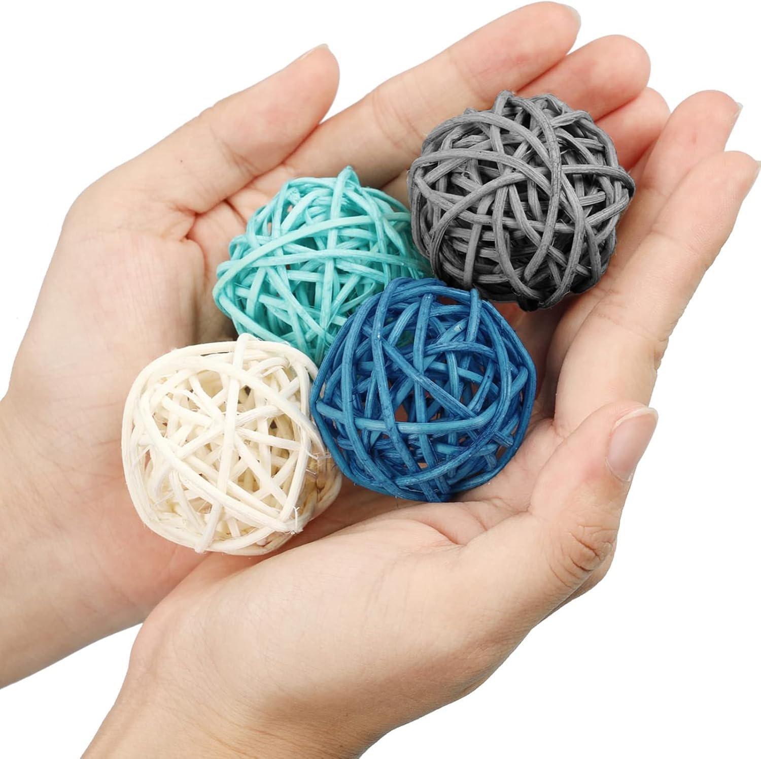 Patelai 72 Pcs Wicker Rattan Decorative Balls