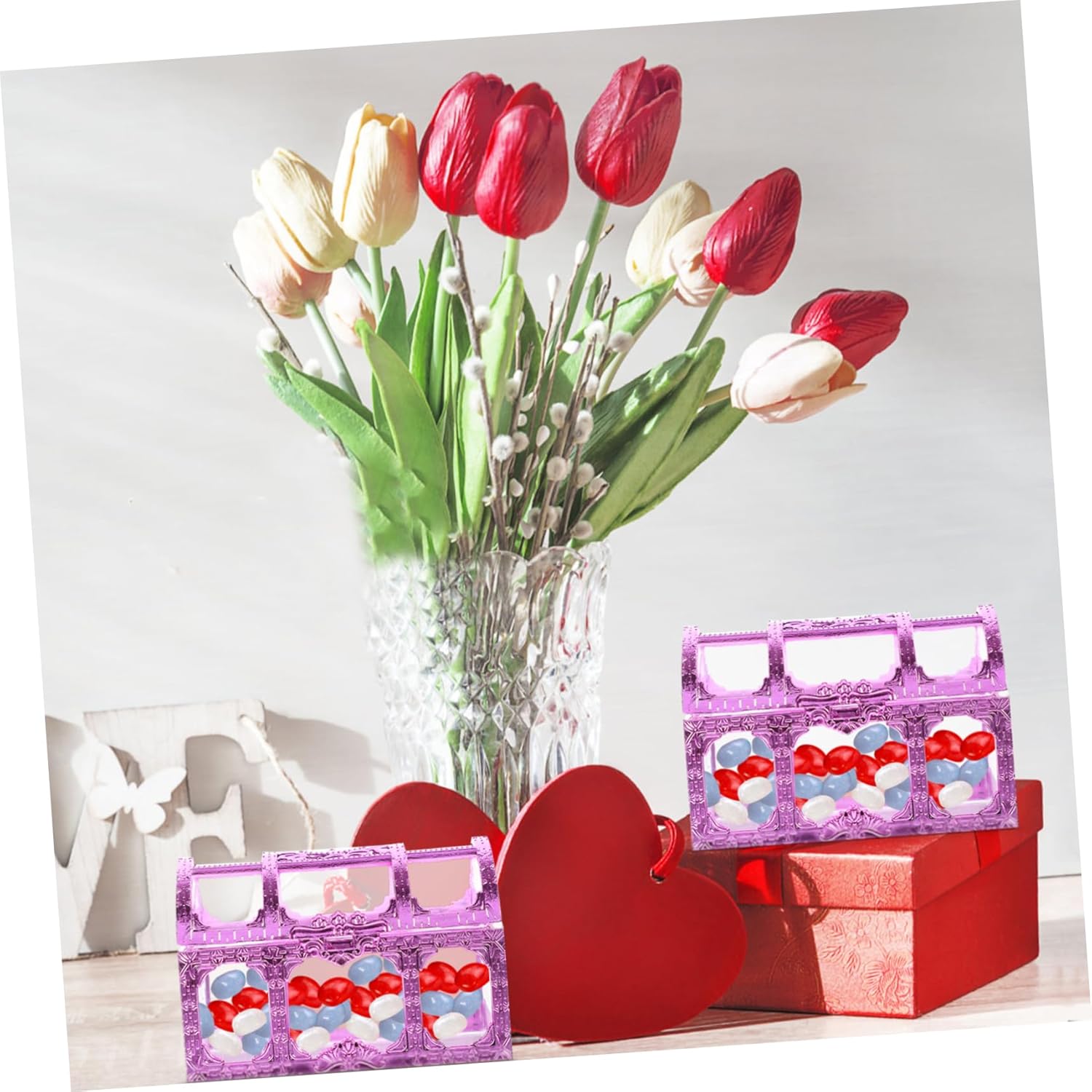 12pcs Treasure Box Candy Container for Wedding and Party Favors