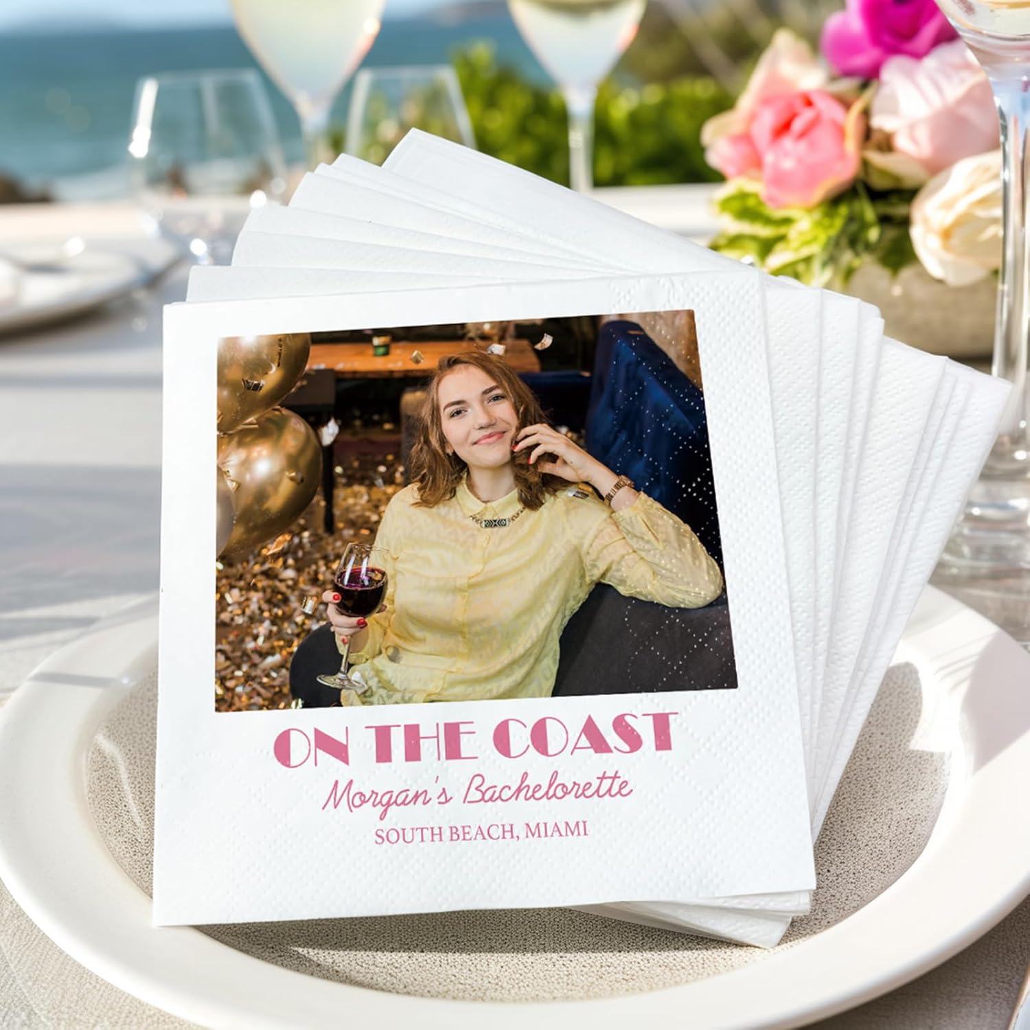 Custom Printed Photo Napkins 50 Pcs 3-Ply Wedding Decor