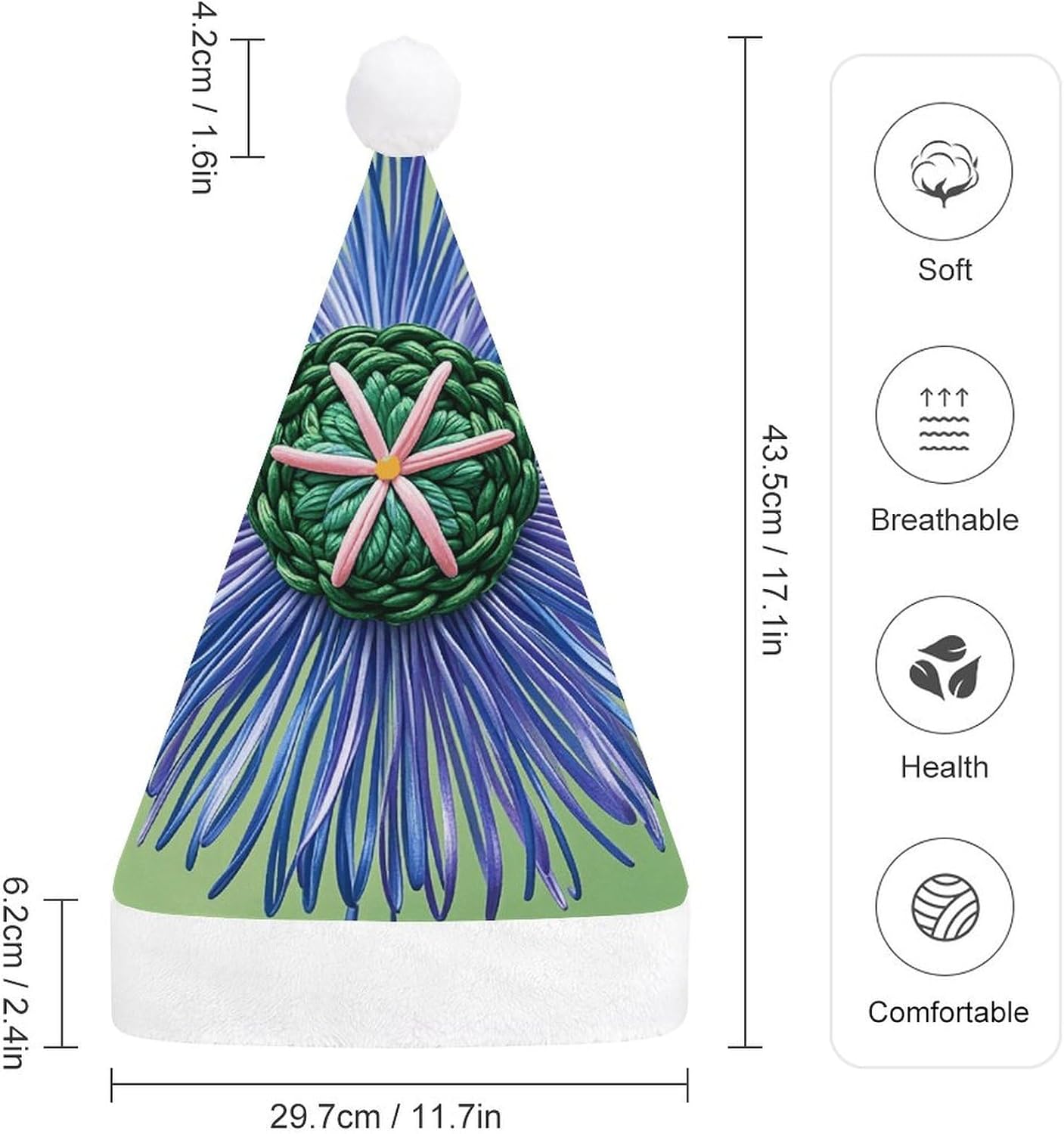 Modern Cloverleaf Santa Hat Christmas Party Hat