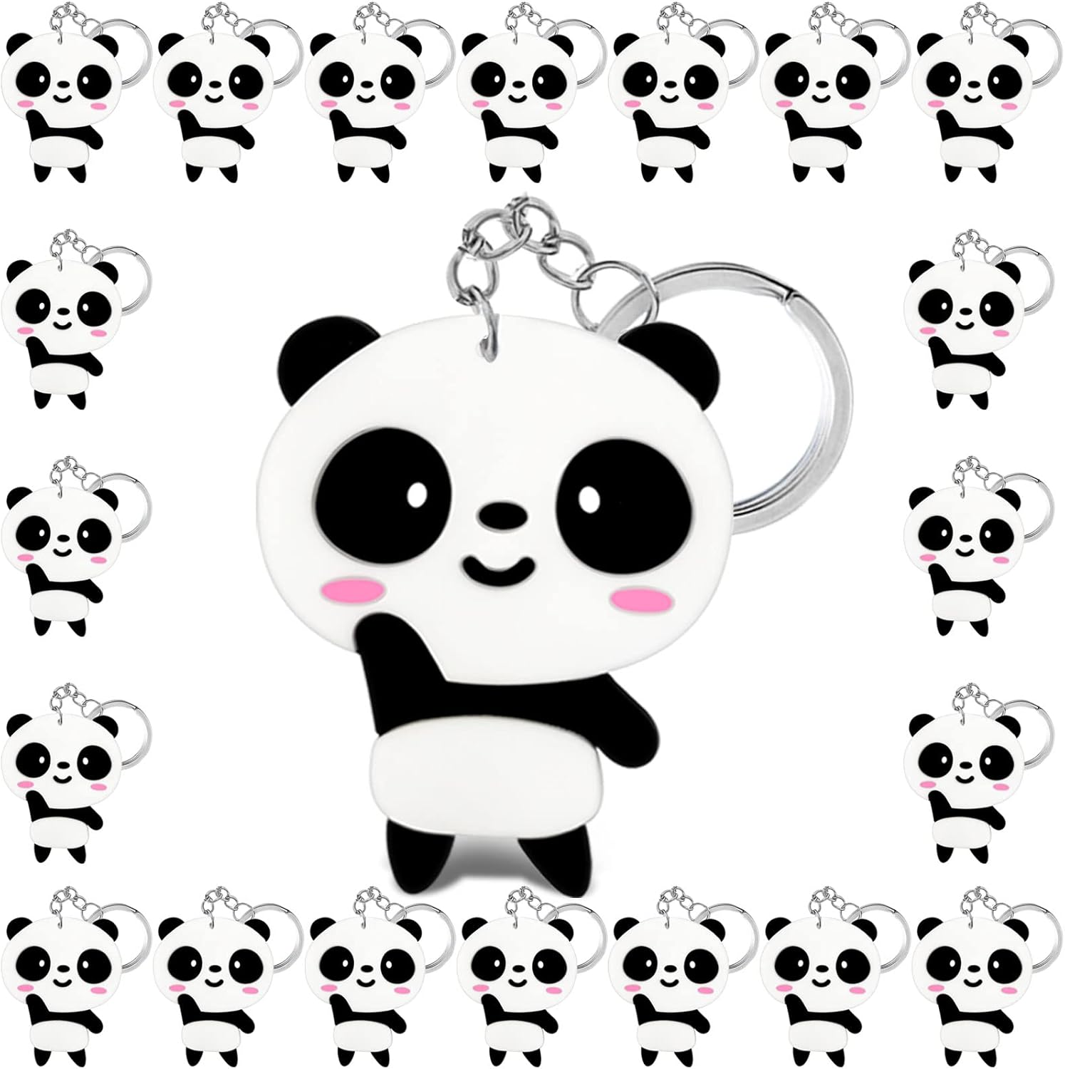 20 Pack Cute Panda Keychains Party Favors for Panda Themed Events