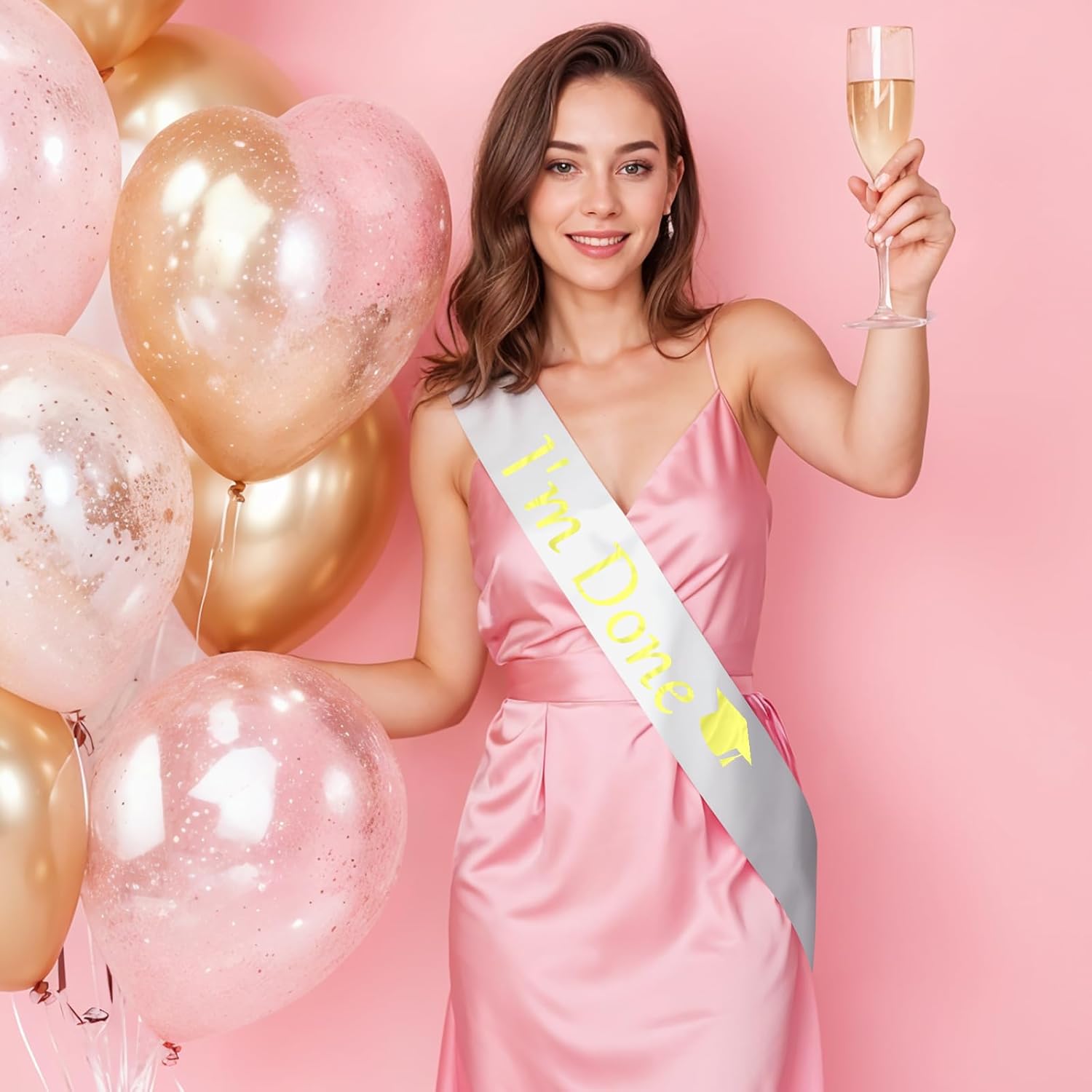Graduation Sash for Graduates - White Satin Party Decor