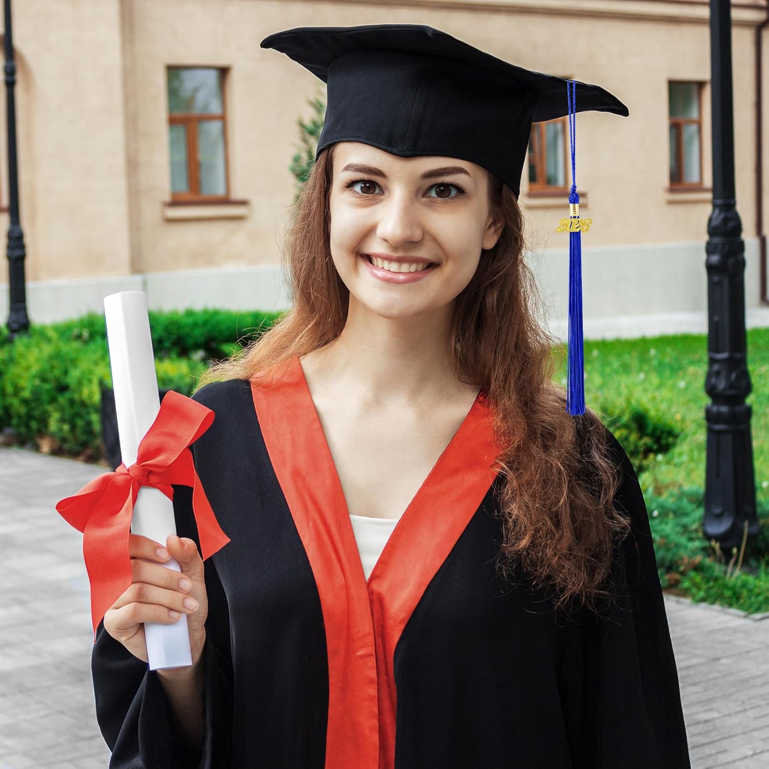 2026 Blue Graduation Tassel with Golden Charm