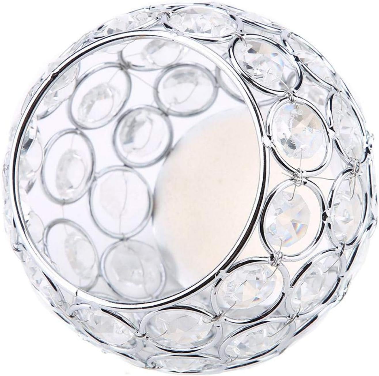 Crystal Candle Holder Round Bowl Tabletop Decor