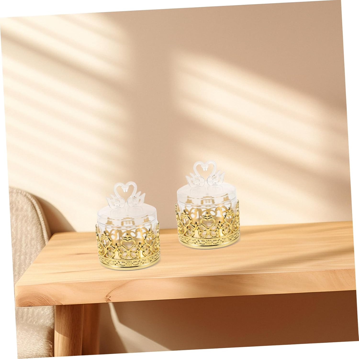 Unomor 12Pcs Clear Swan Candy Holder Party Favors Box