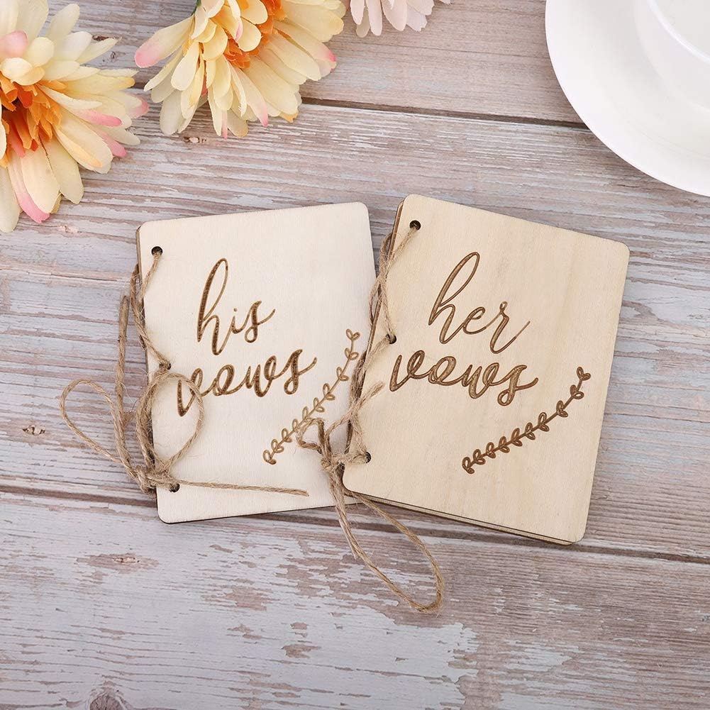 TOPINCN 2 Pack Wedding Vow Booklets with Hem Rope