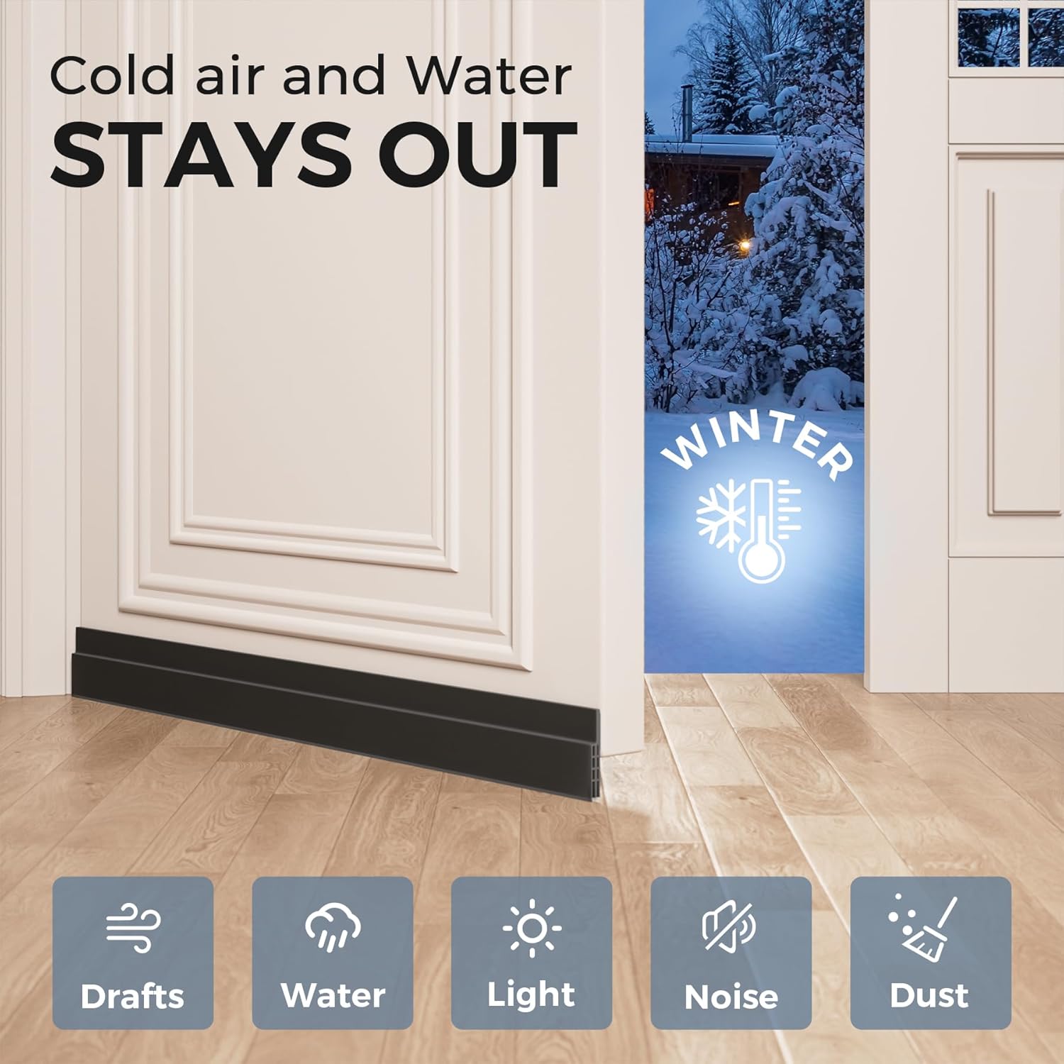 GroTheory 2 Pack Door Draft Stopper Black 39 Inch