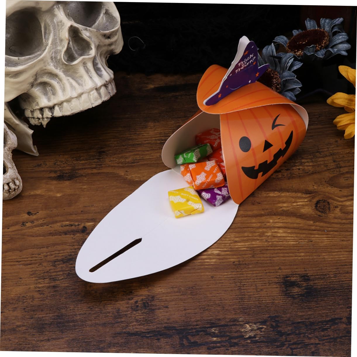 10 Pack Halloween Treats Box Pumpkin Design