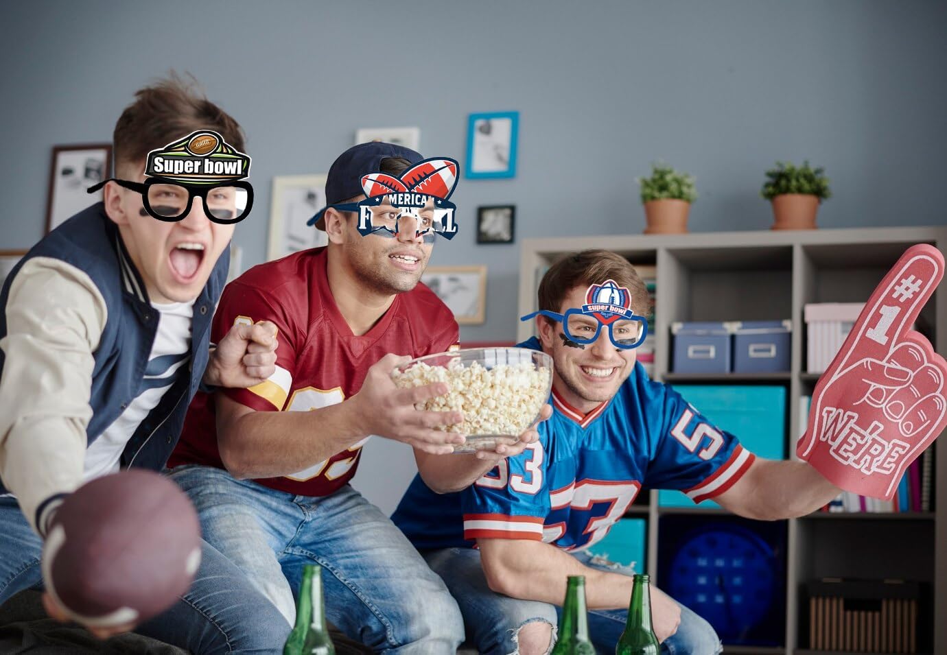 12 Pack Super Bowl Football Paper Eyeglasses