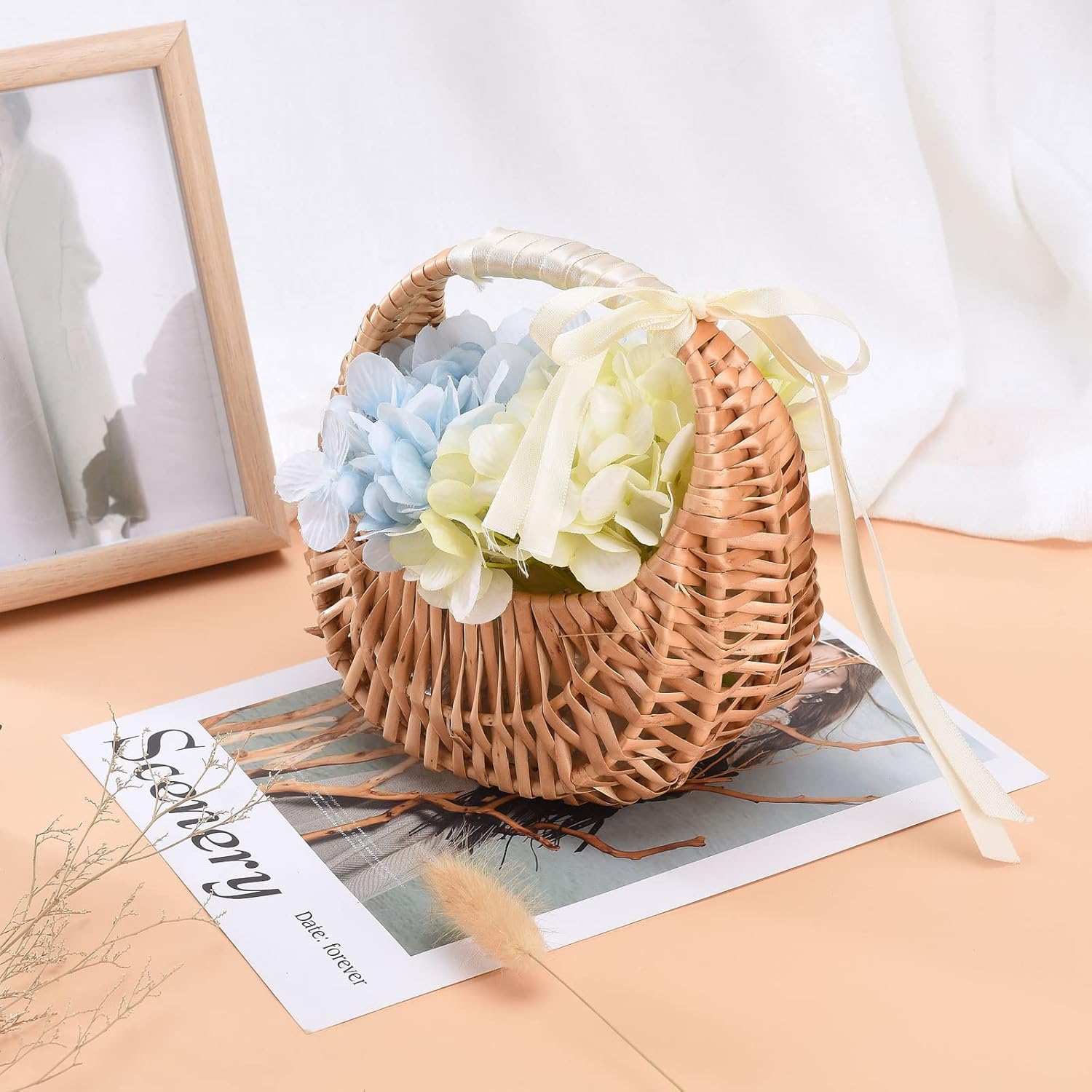 RXMORI 4PCS Flower Girl Baskets with Handles