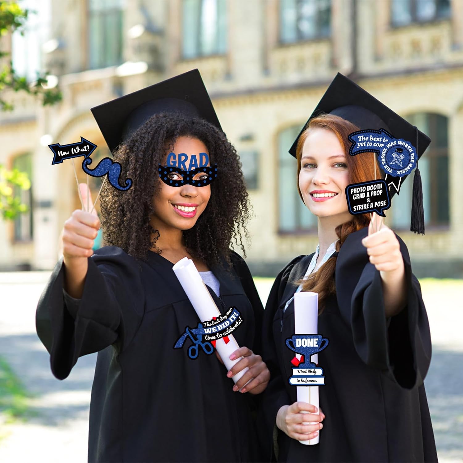 40pcs Graduation Photo Booth Props with Sticks