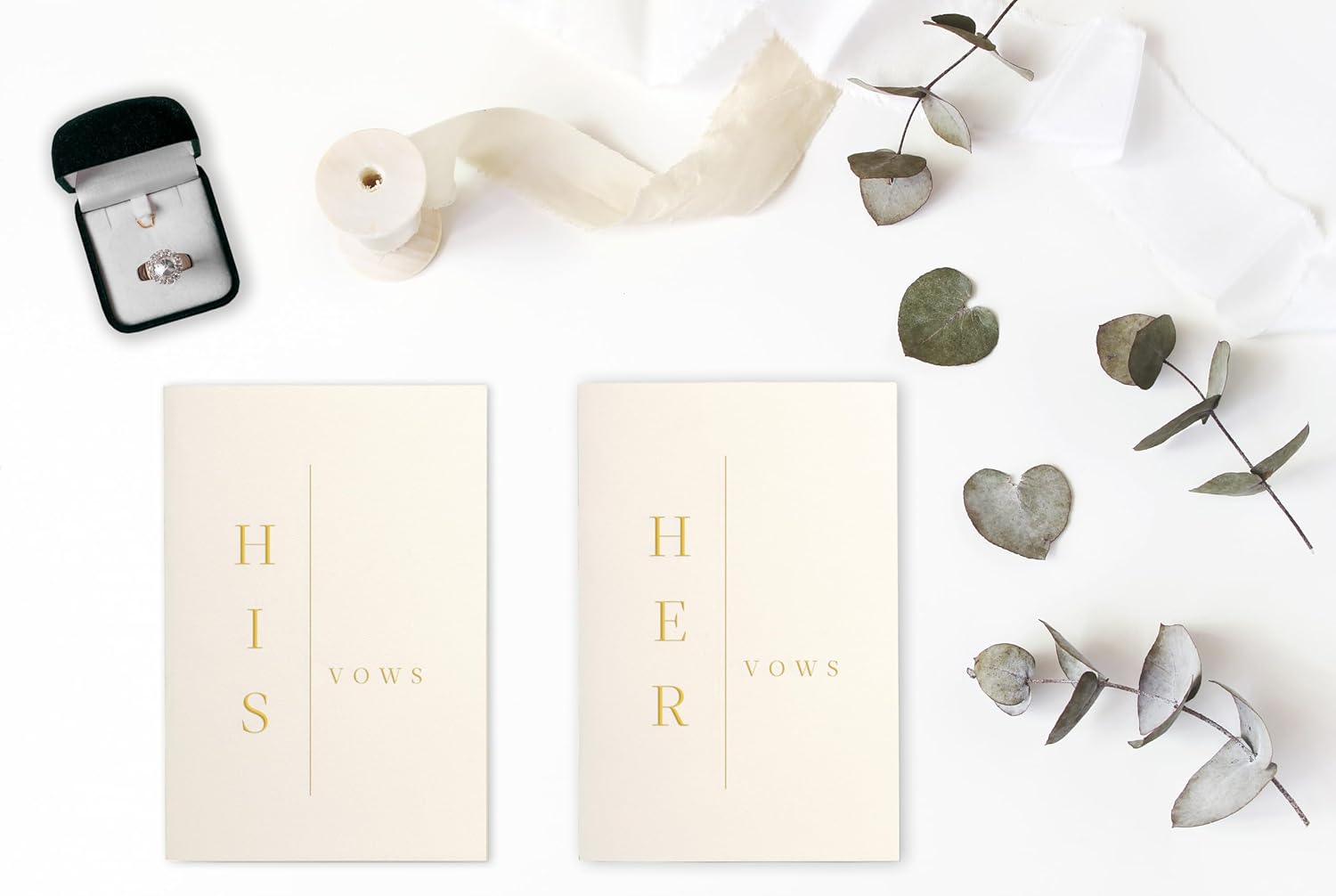 UNITED ESELL Modern Wedding Vow Book His and Hers