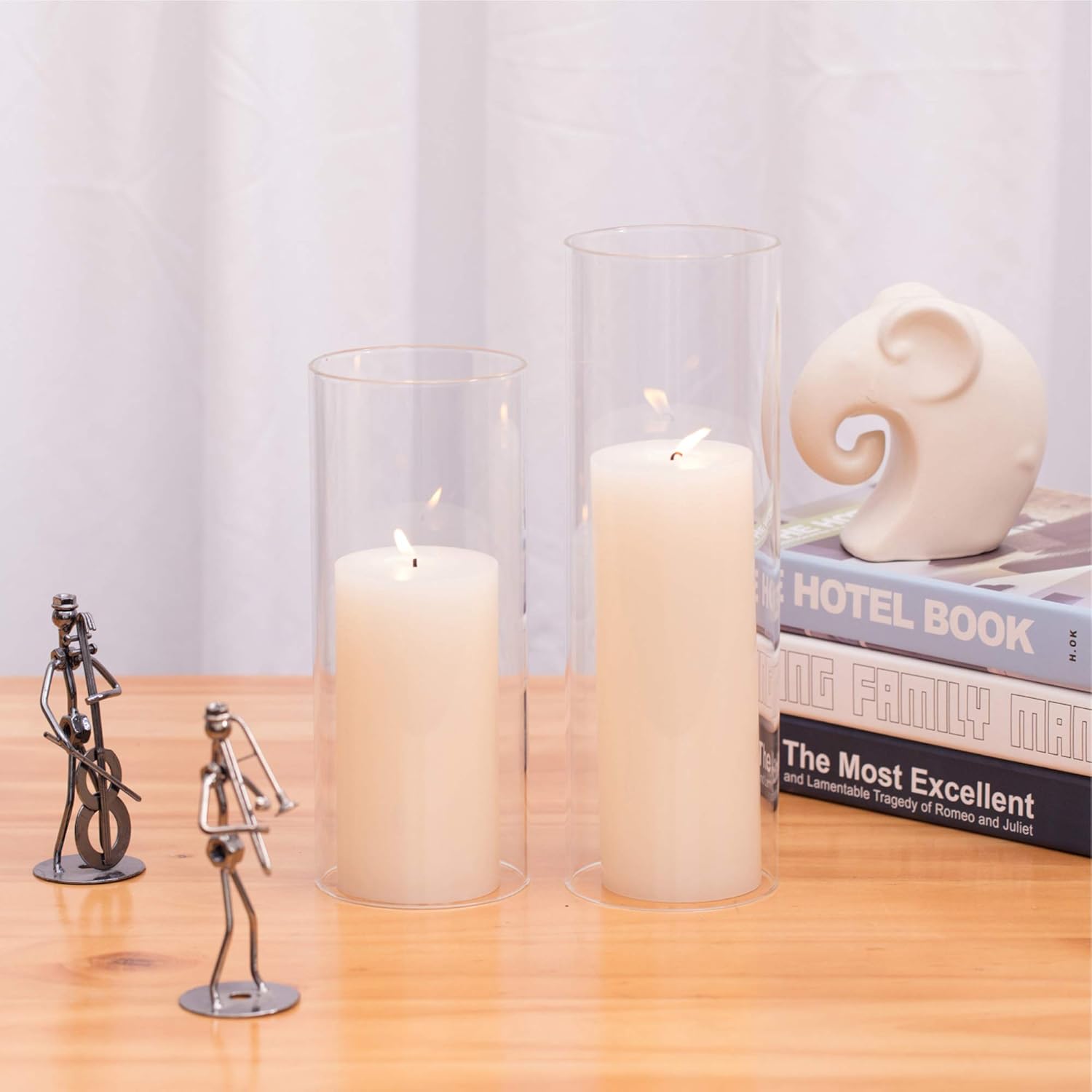 WGVI Hurricane Candle Holder Sleeve 4 Inch Clear Glass Cylinder