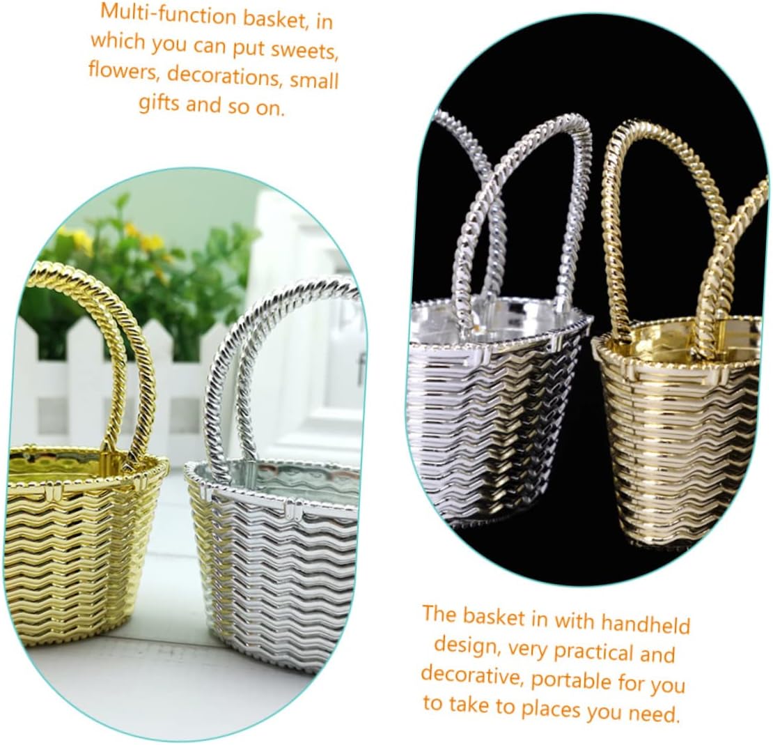 12pcs Creative Handheld Candy Baskets for Weddings and Parties