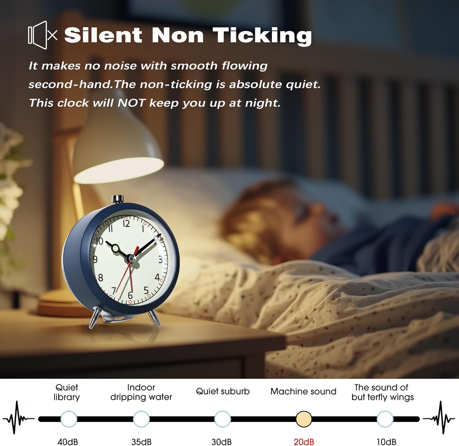 AYRELY 4 Inch Loud Analog Alarm Clock with Retro Design