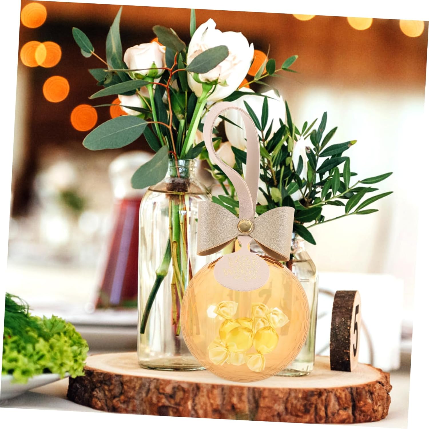 PRETYZOOM 4pcs Transparent Favor Boxes for Weddings and Parties