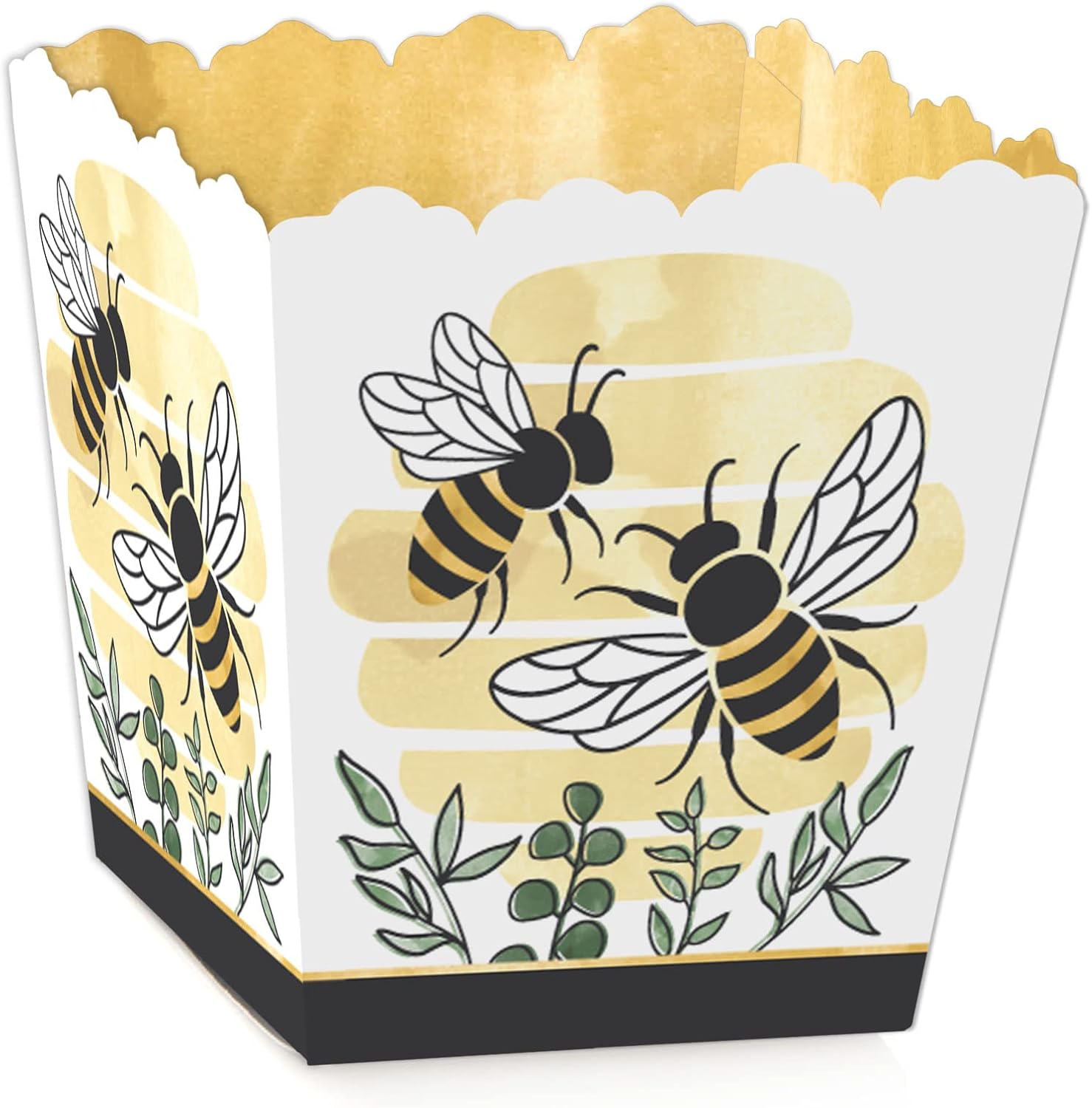 Big Dot of Happiness Little Bumblebee Party Favor Boxes Set of 12