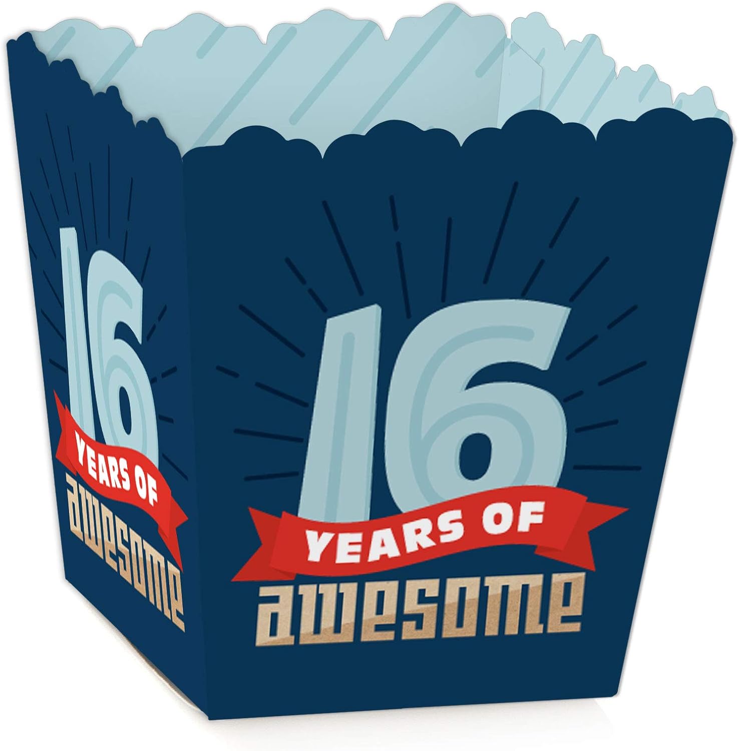 Big Dot of Happiness Boy 16th Birthday Candy Boxes Set of 12