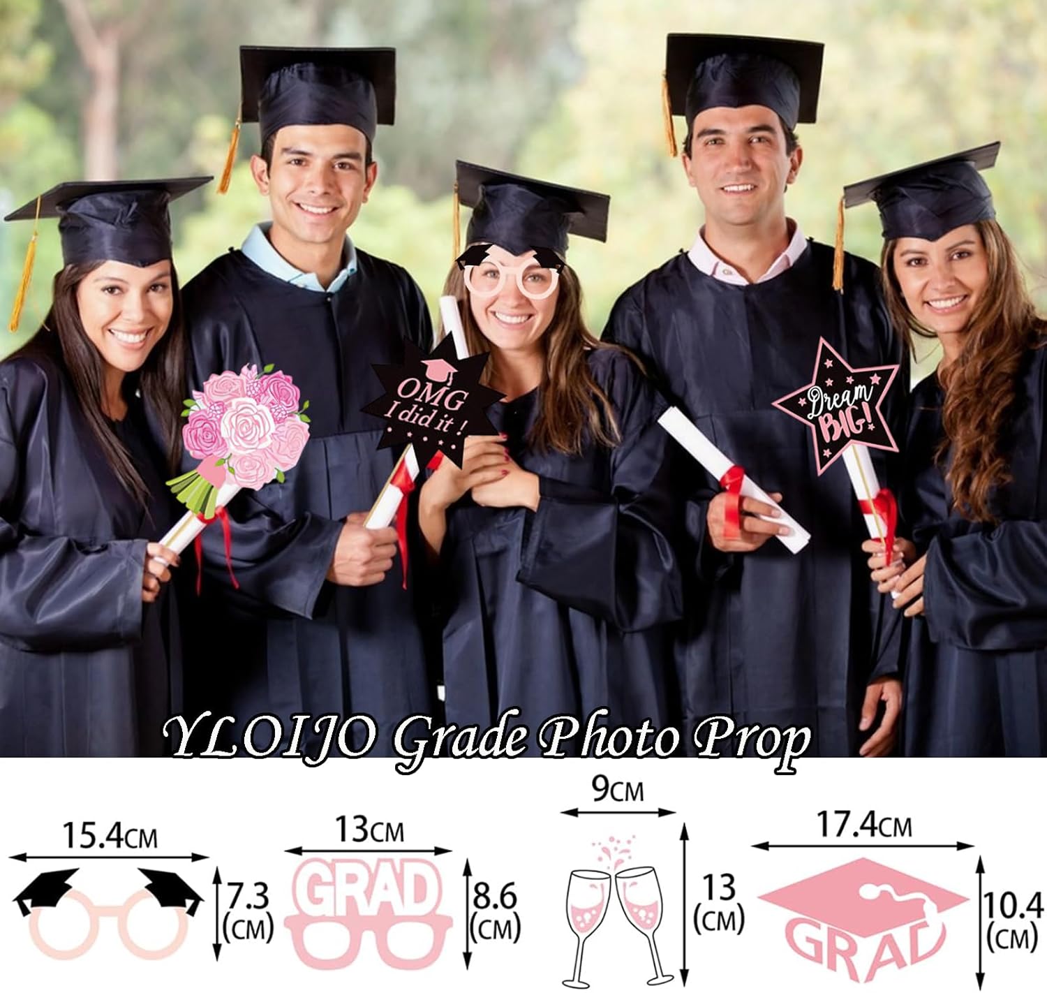24Pcs Happy Graduation 2025 Photo Booth Props