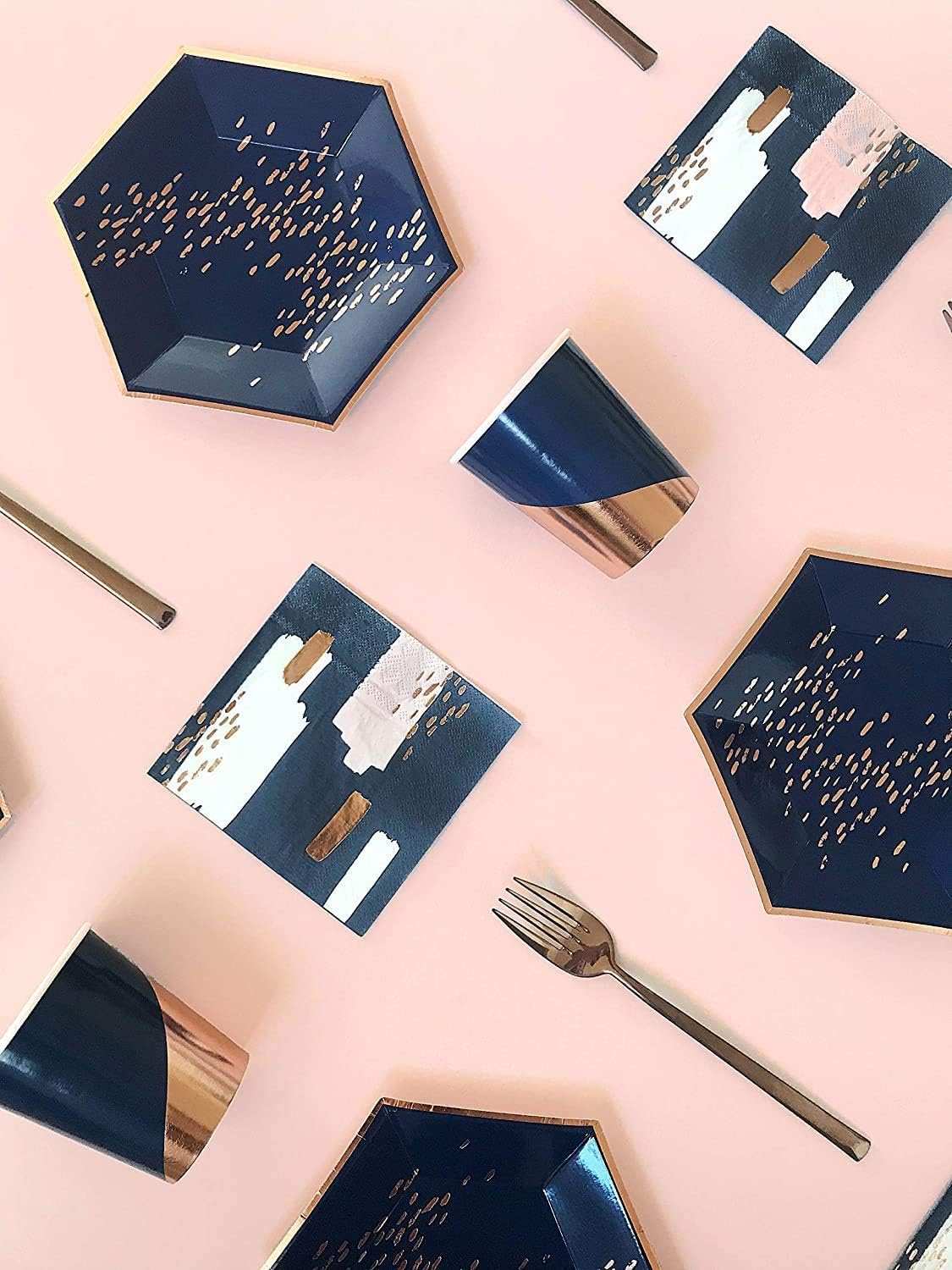 Harlow Grey Erika Navy Party Napkins Set 20 Ct