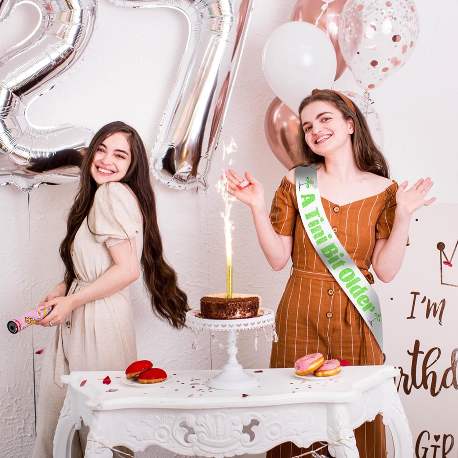 Martini Green A Tini Bit Older Birthday Sash
