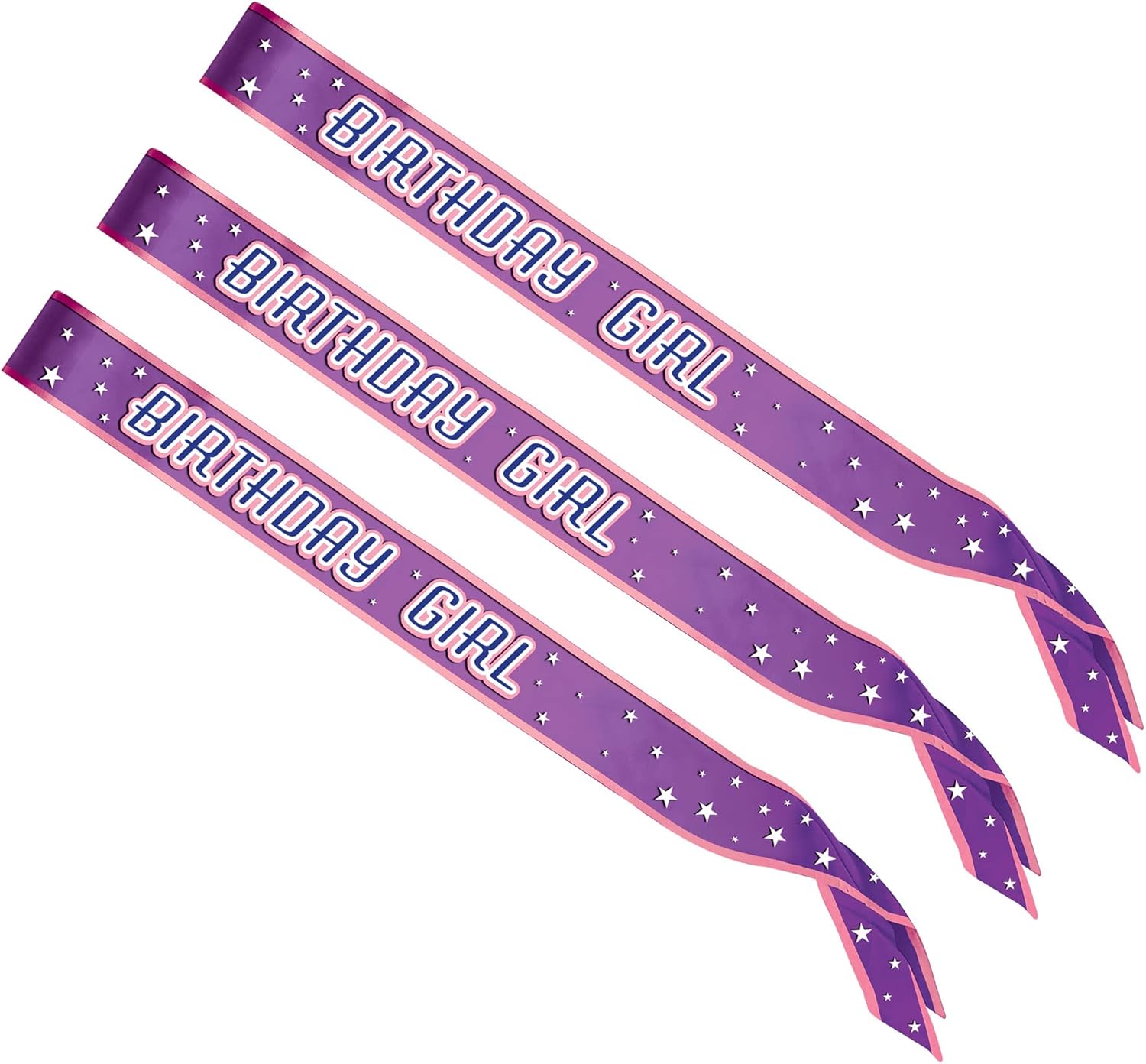 Beistle 3 Piece Satin Birthday Girl Sashes