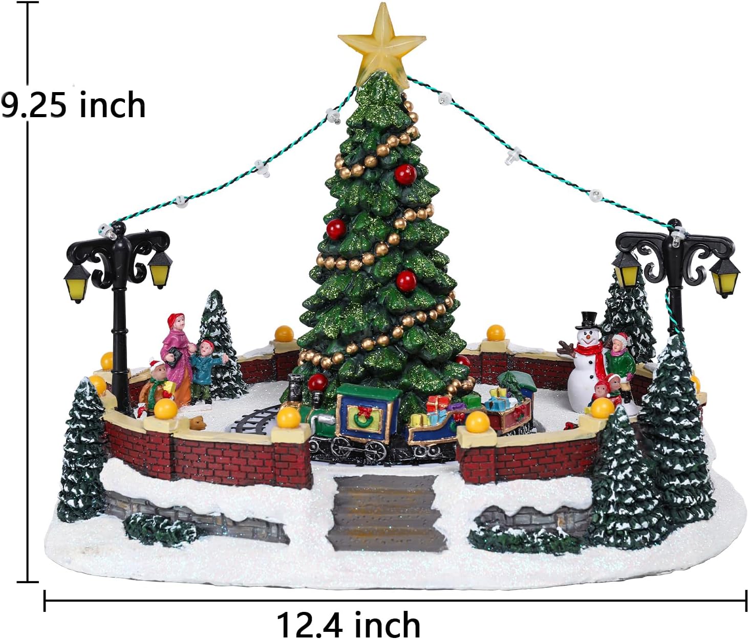 MUMTOP Christmas Village with Rotating Train and Music