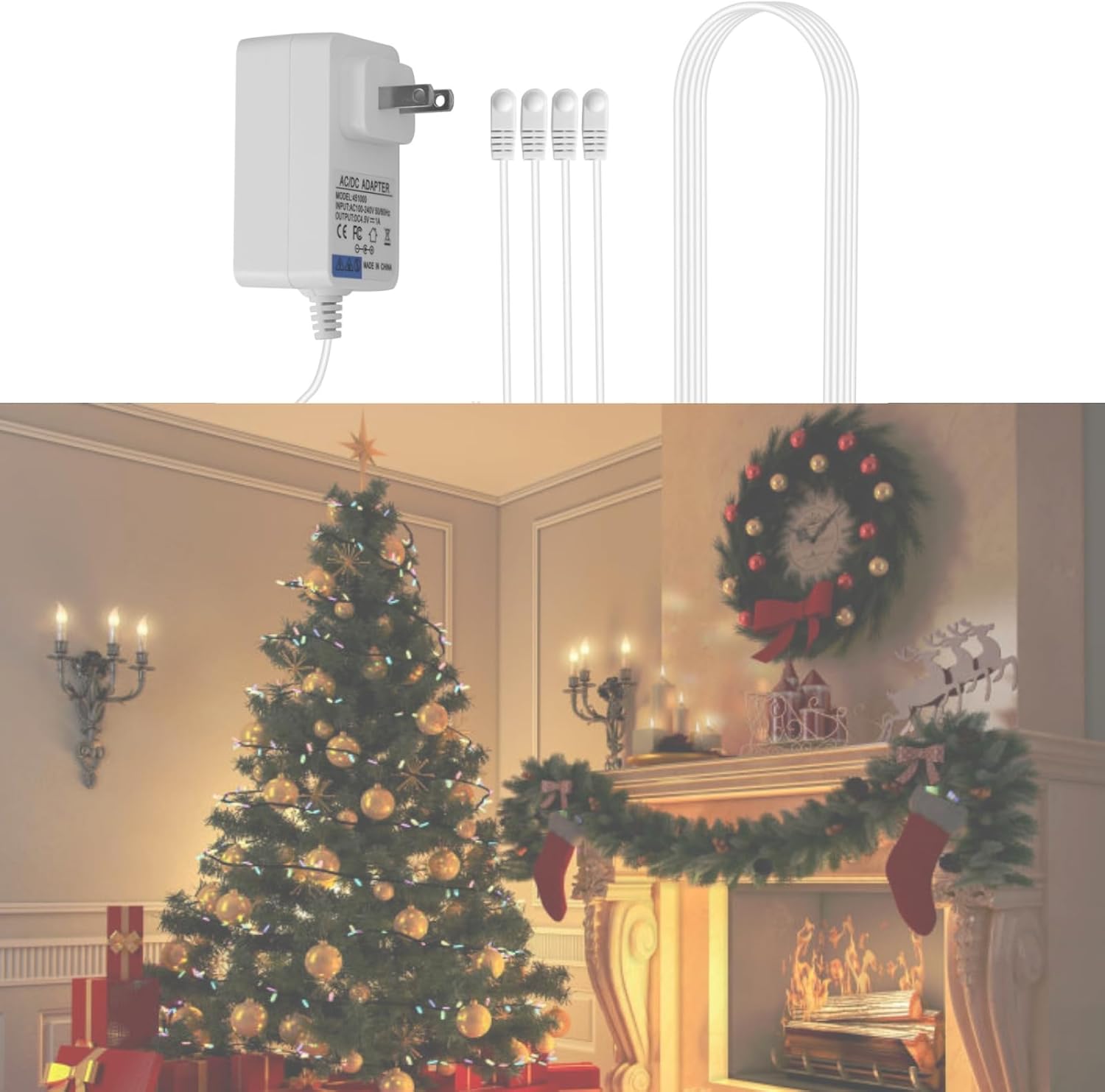 4-Output ACDC 45V Power Adapter for LEMAX Decorations